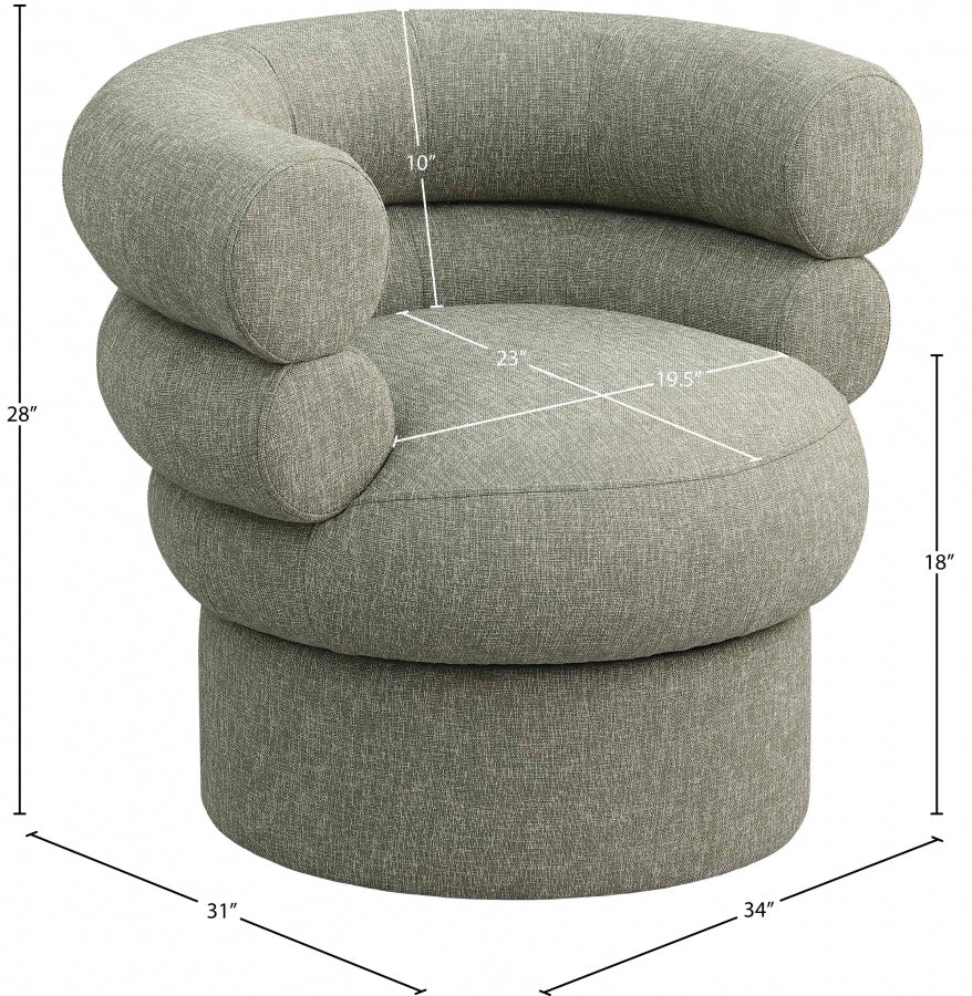 Valentina Linen Textured Fabric Upholstered Swivel Accent Chair - Image 50