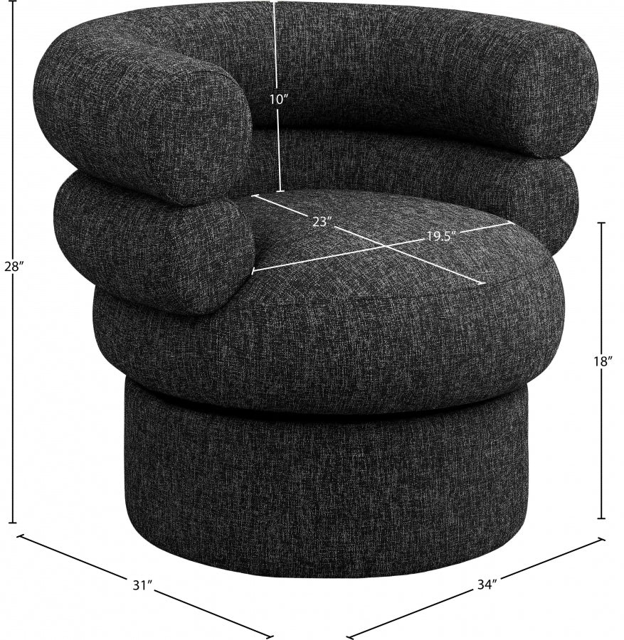 Valentina Linen Textured Fabric Upholstered Swivel Accent Chair - Image 9