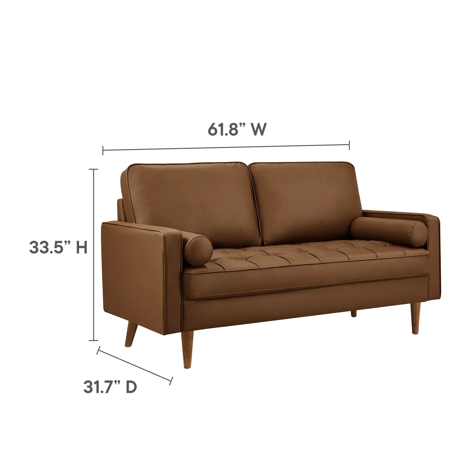 Valour Tufted Vegan Leather Loveseat - Image 9