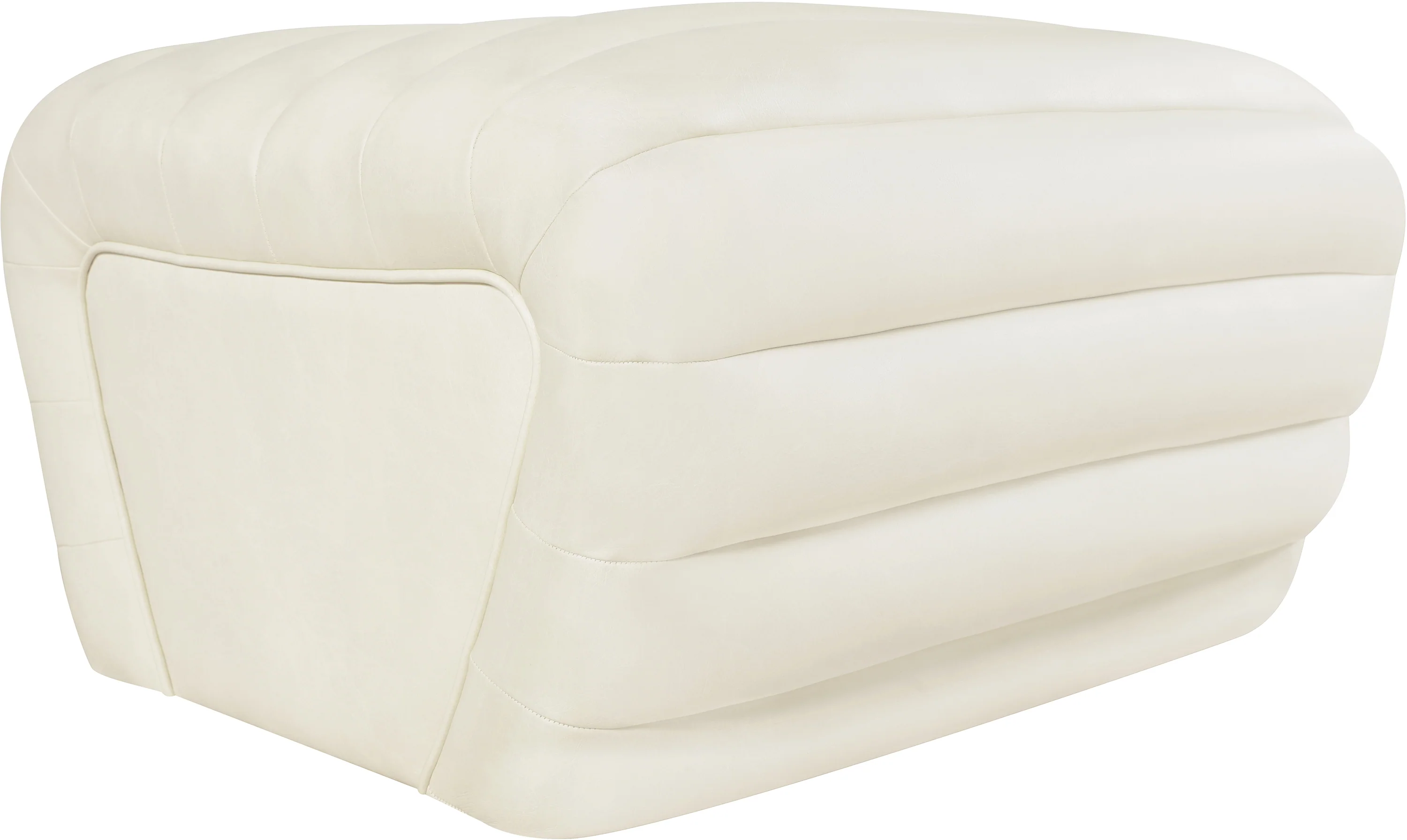 Vega Vegan Leather Upholstered Ottoman - Image 10