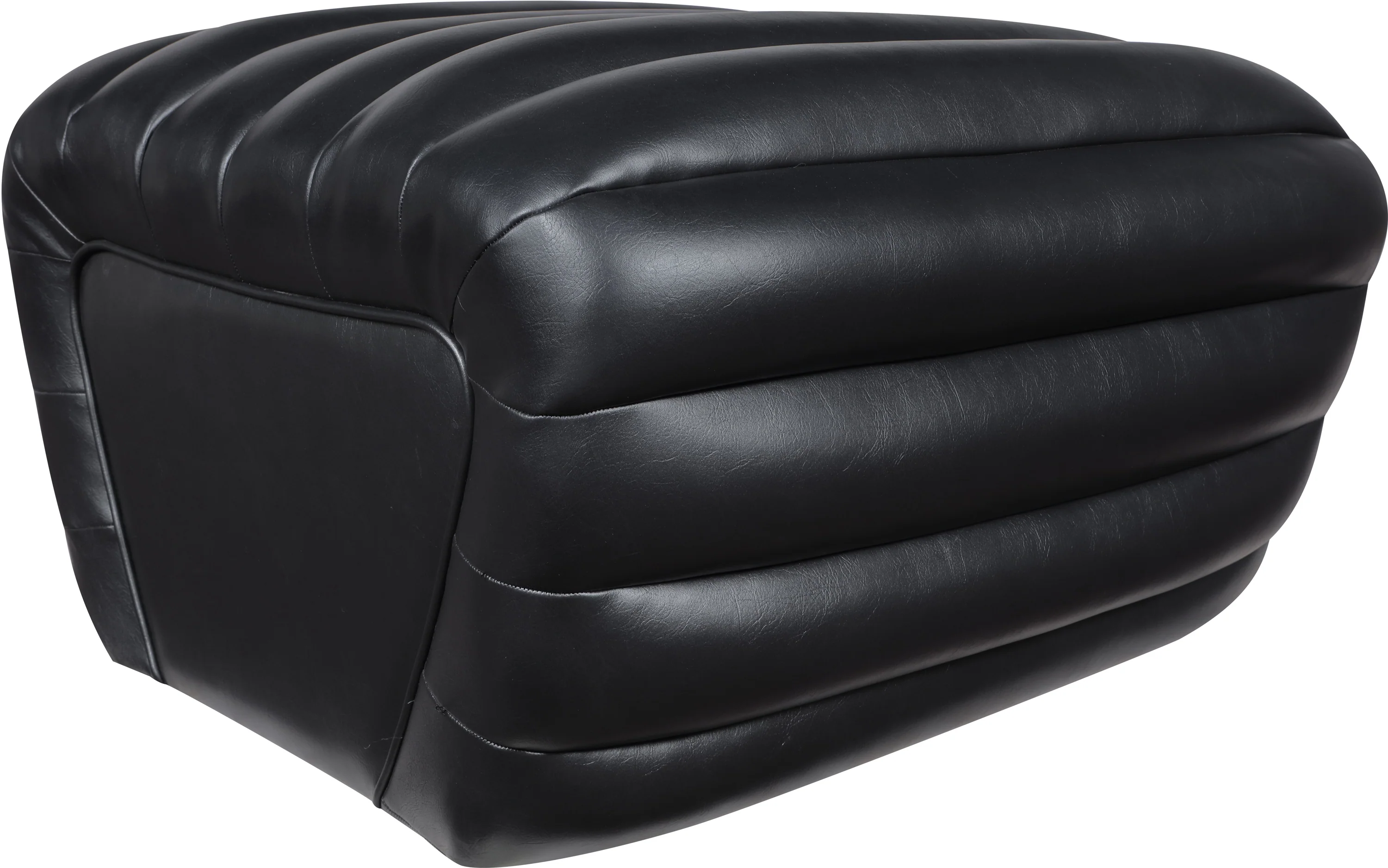 Vega Vegan Leather Upholstered Ottoman - Image 4