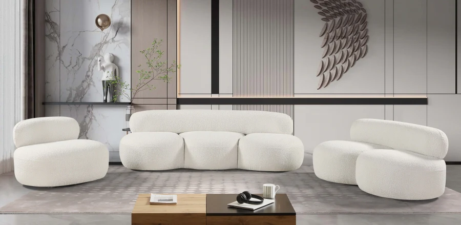 Venti Boucle Fabric Sofa - Image 16