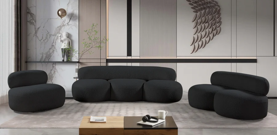 Venti Boucle Fabric Sofa - Image 34
