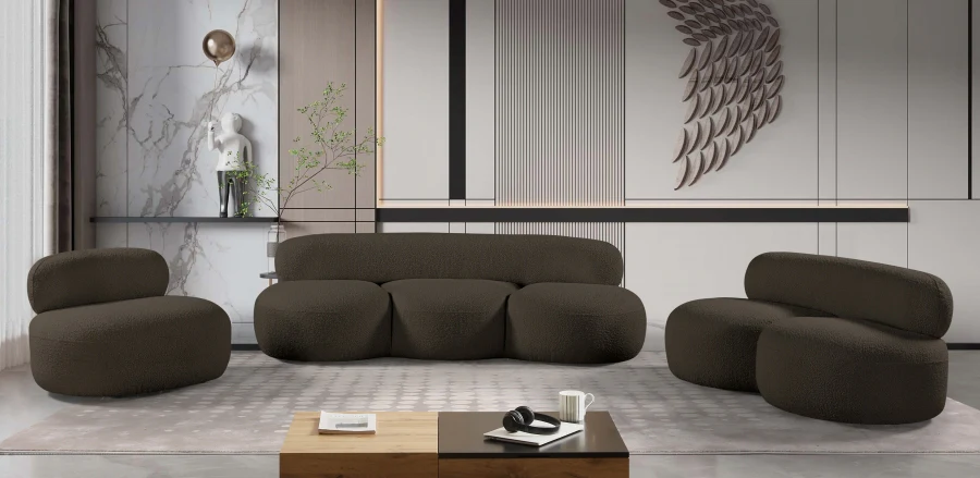 Venti Boucle Fabric Sofa - Image 53