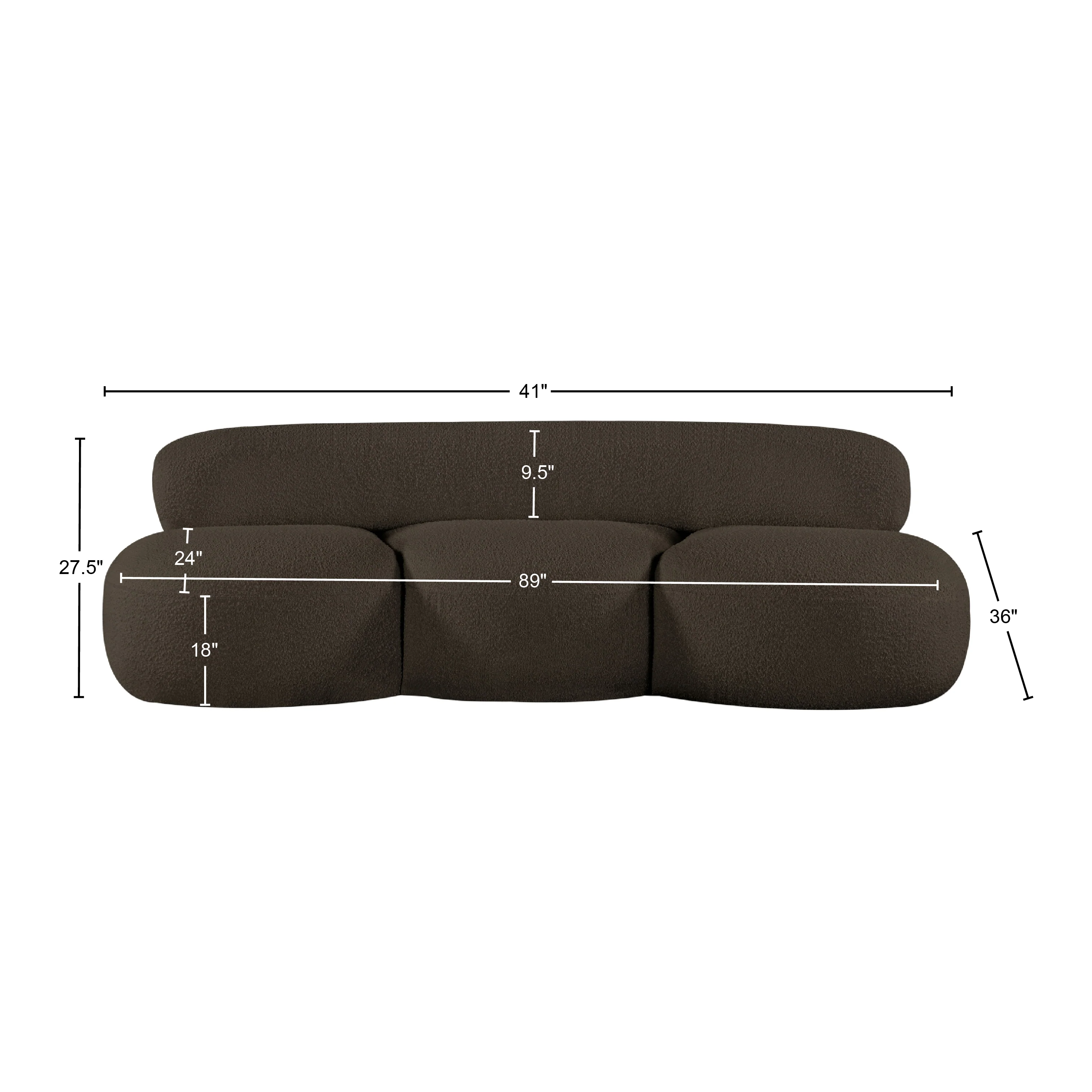 Venti Boucle Fabric Sofa - Image 55