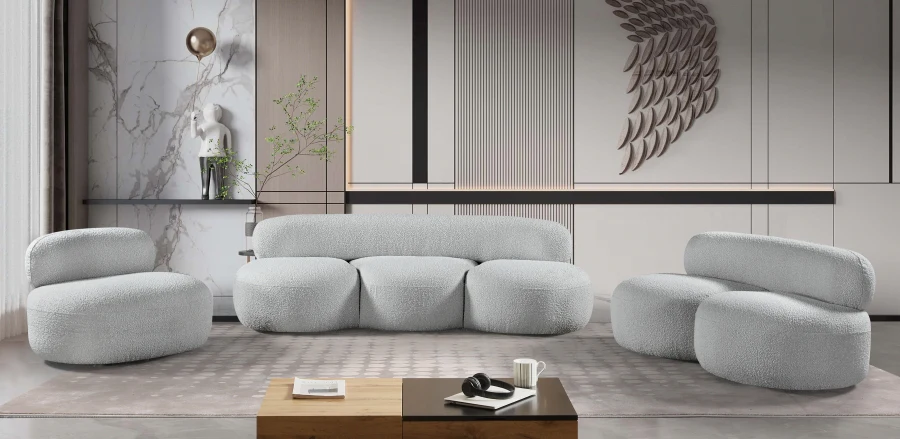 Venti Boucle Fabric Sofa - Image 91