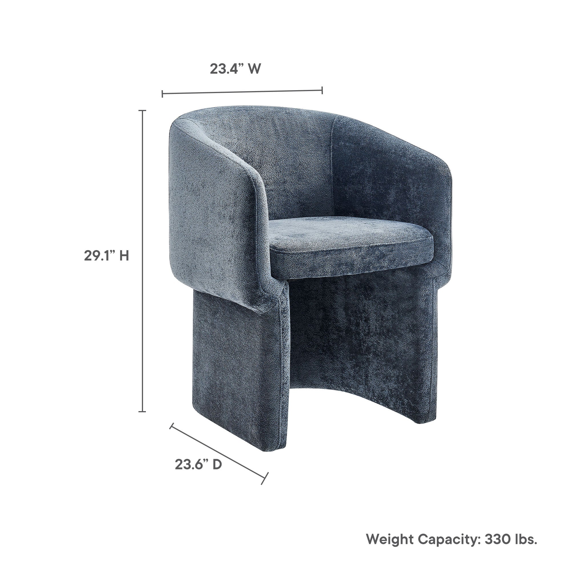 Verity Barrel Back Chenille Dining Armchair - Image 19