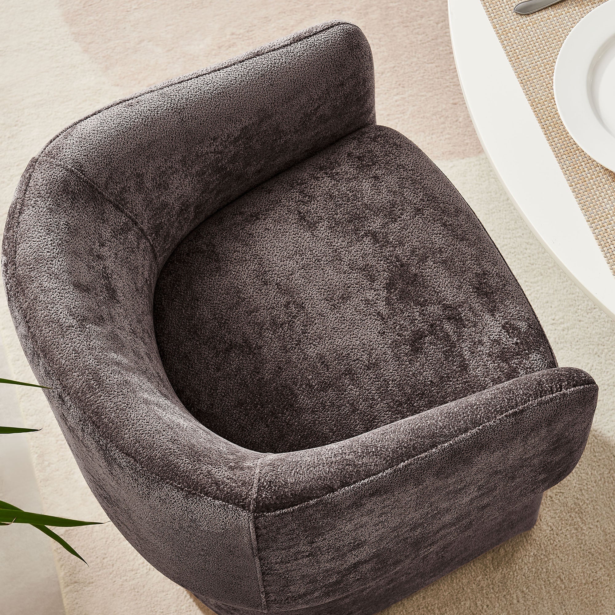 Verity Barrel Back Chenille Dining Armchair - Image 23