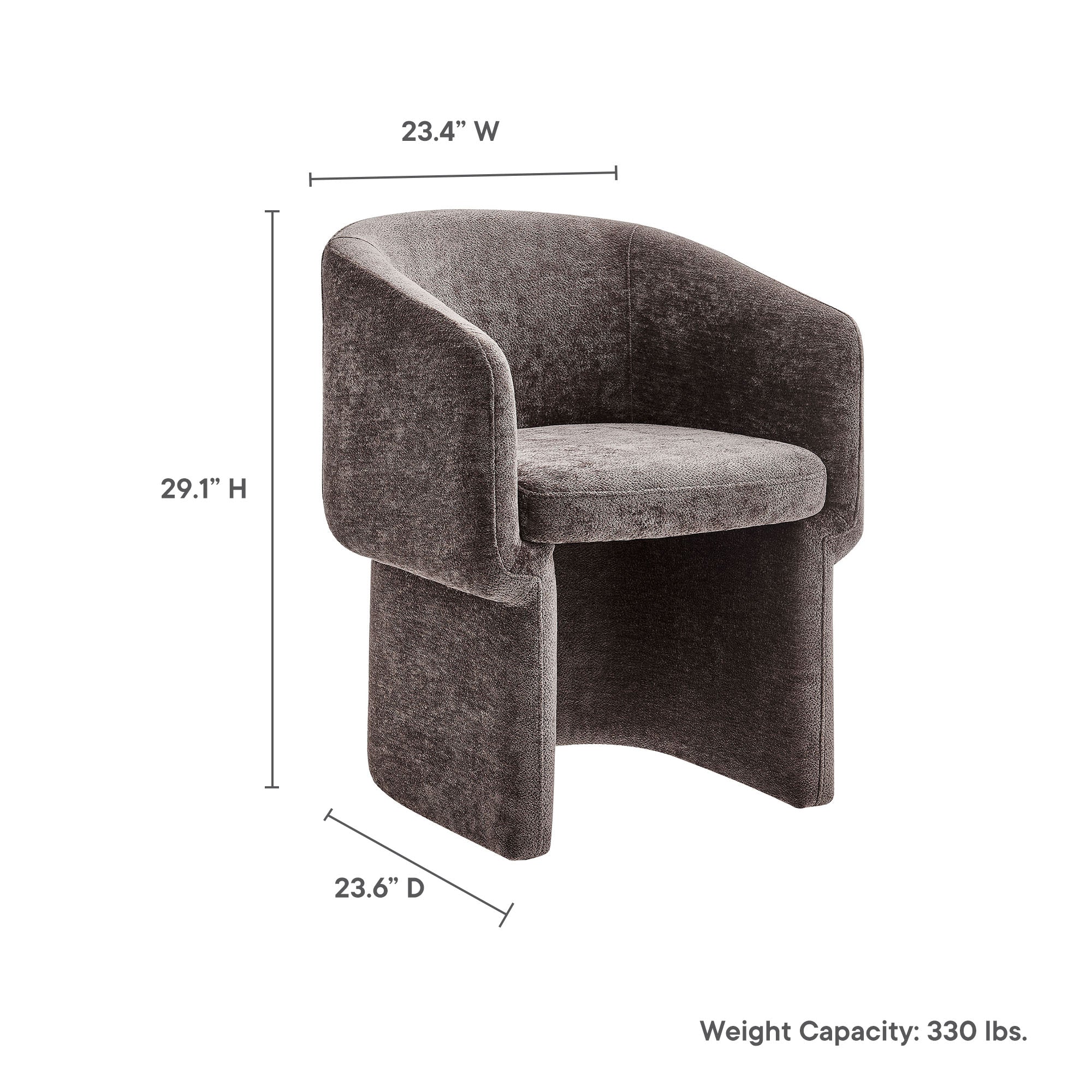 Verity Barrel Back Chenille Dining Armchair - Image 29