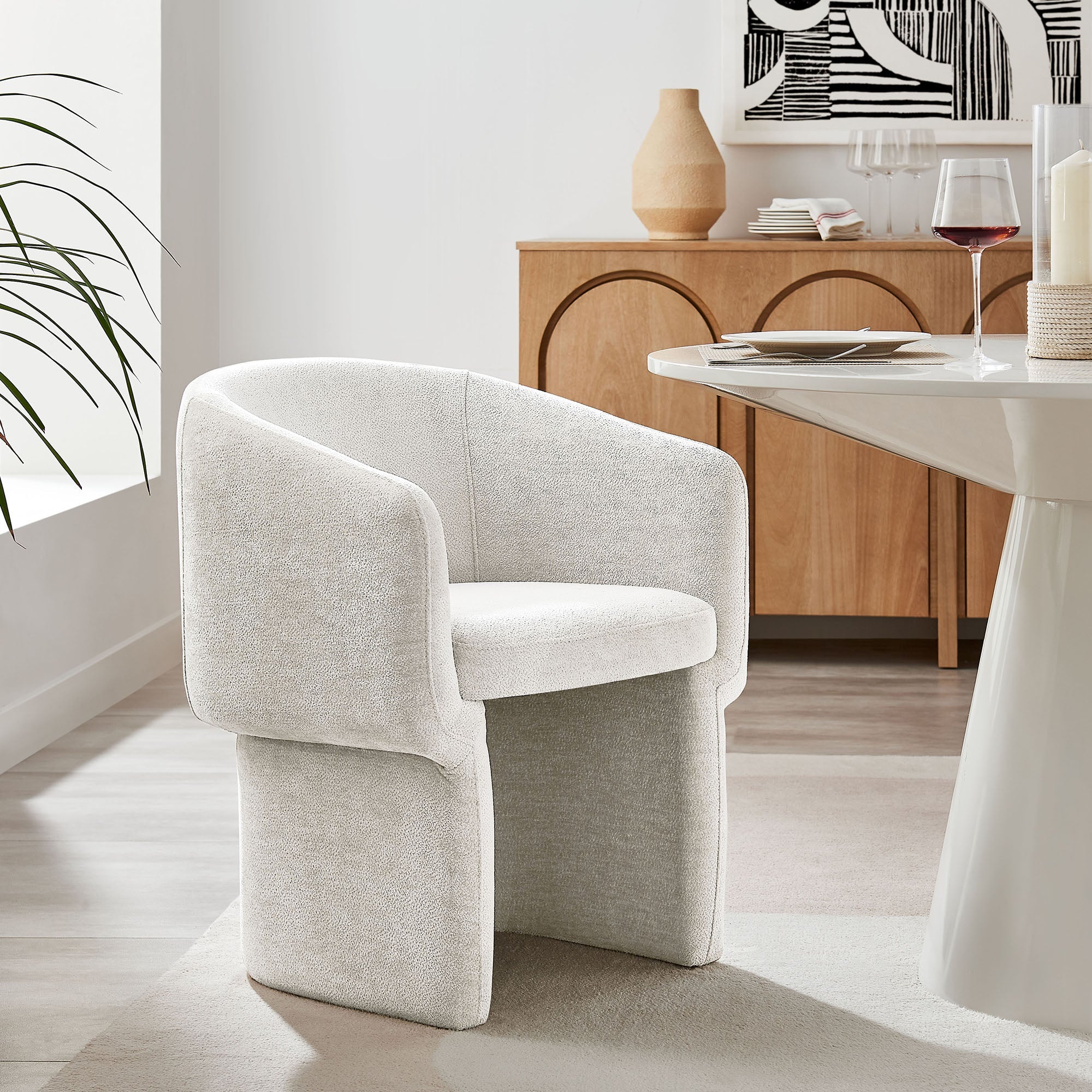 Verity Barrel Back Chenille Dining Armchair - Image 50