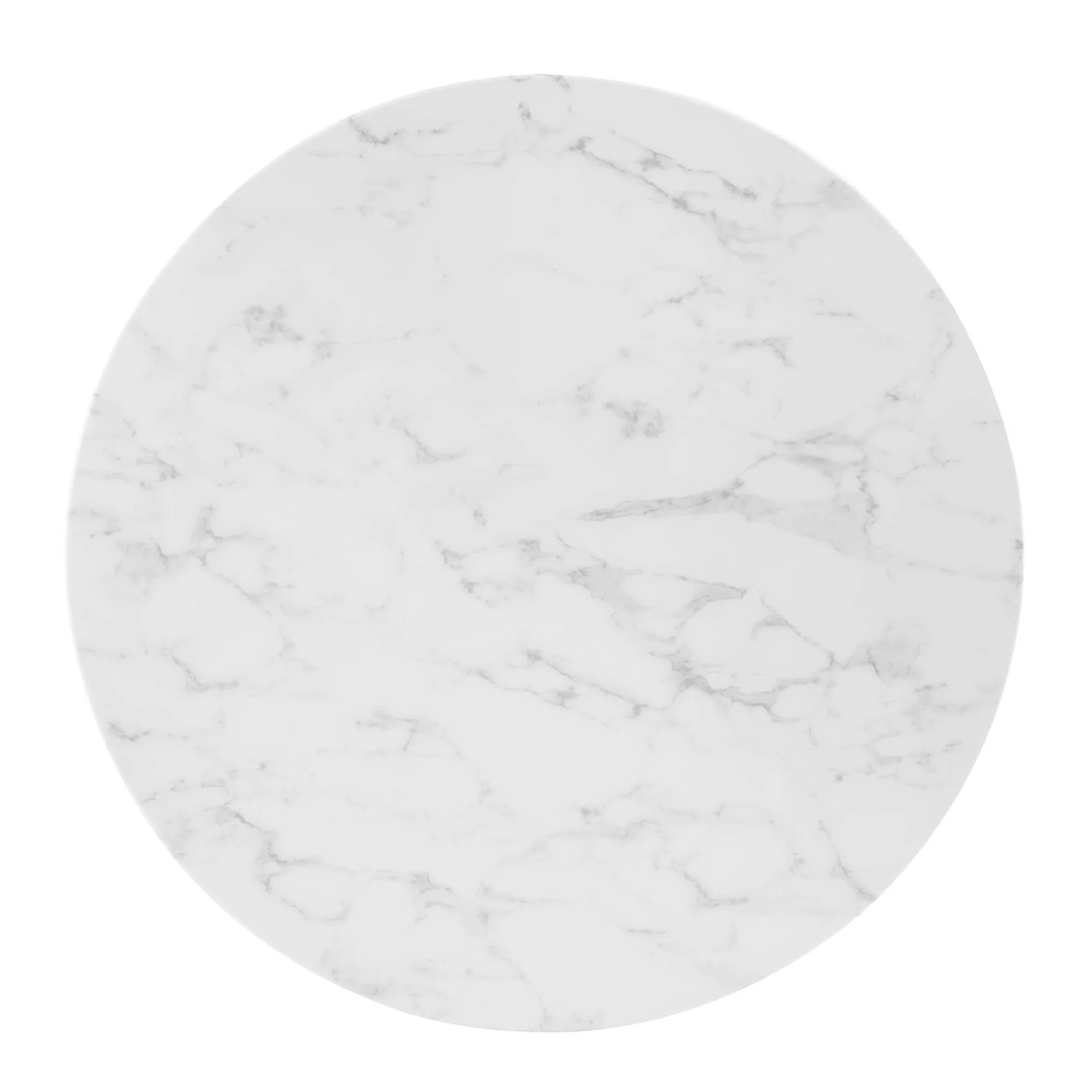 Verne 35" Artificial Marble Dining Table in Gold White - Image 4