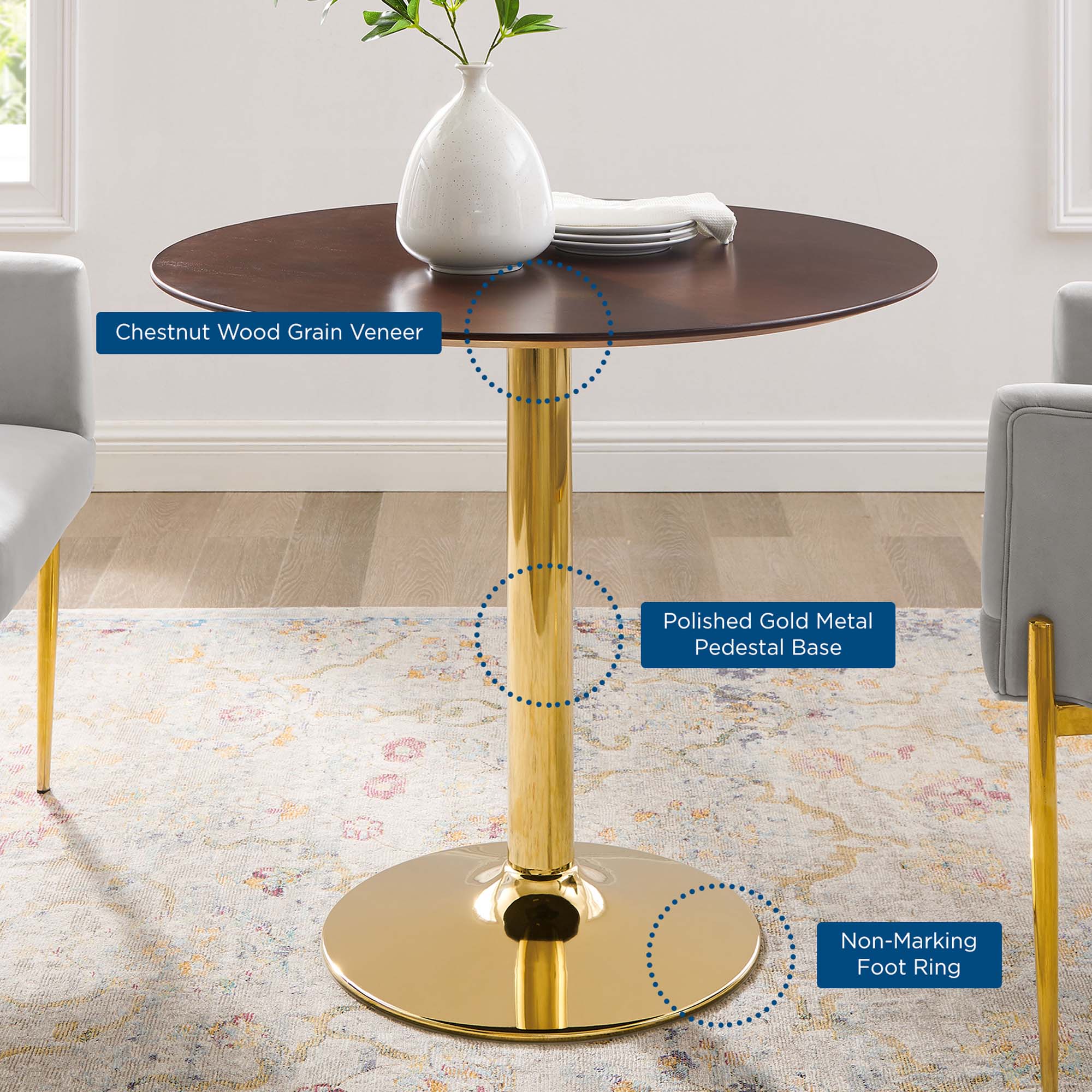 Verne 35" Dining Table in Gold Cherry Walnut - Image 6