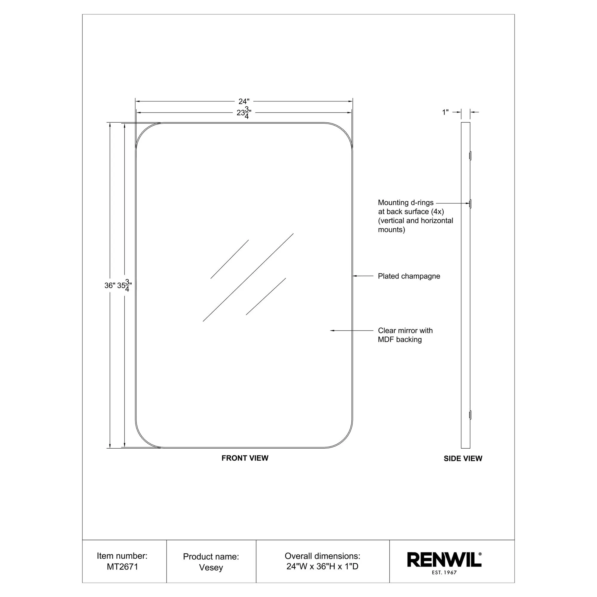Vesey Wall Mirror - Image 6