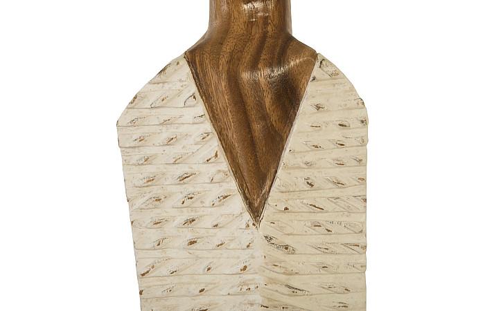 Vested Female Sculpture, Medium, Chamcha, Natural, White, Gold - Image 3