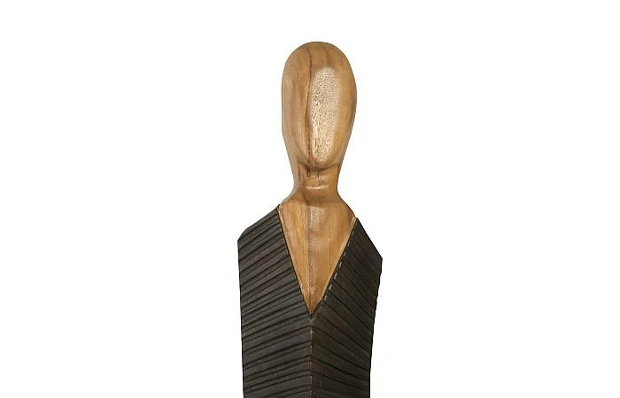 Vested Male Sculpture, Large, Chamcha, Natural, Black, Copper - Image 2