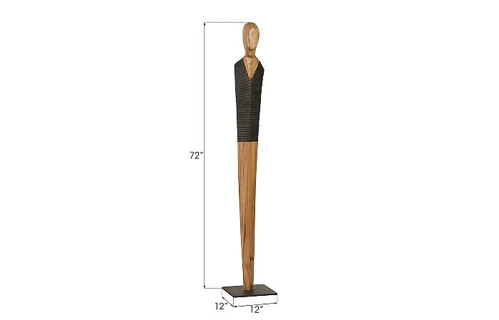 Vested Male Sculpture, Large, Chamcha, Natural, Black, Copper - Image 5