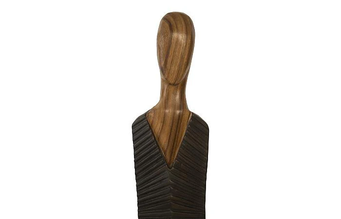 Vested Male Sculpture, Medium, Chamcha, Natural, Black, Copper - Image 2