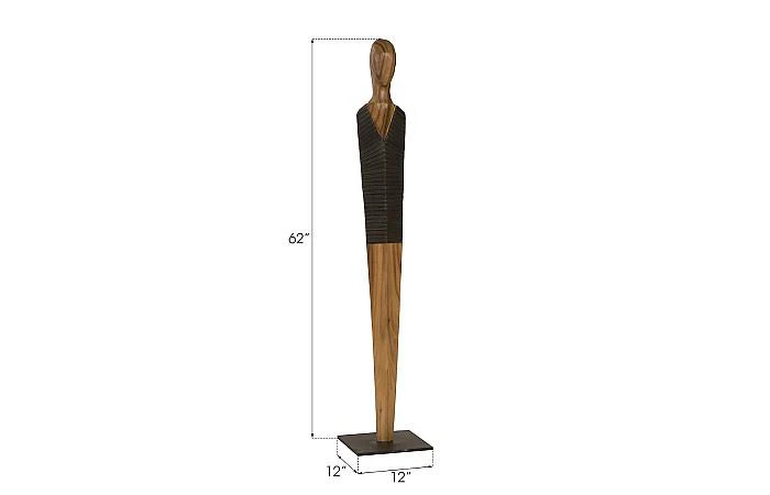 Vested Male Sculpture, Medium, Chamcha, Natural, Black, Copper - Image 5
