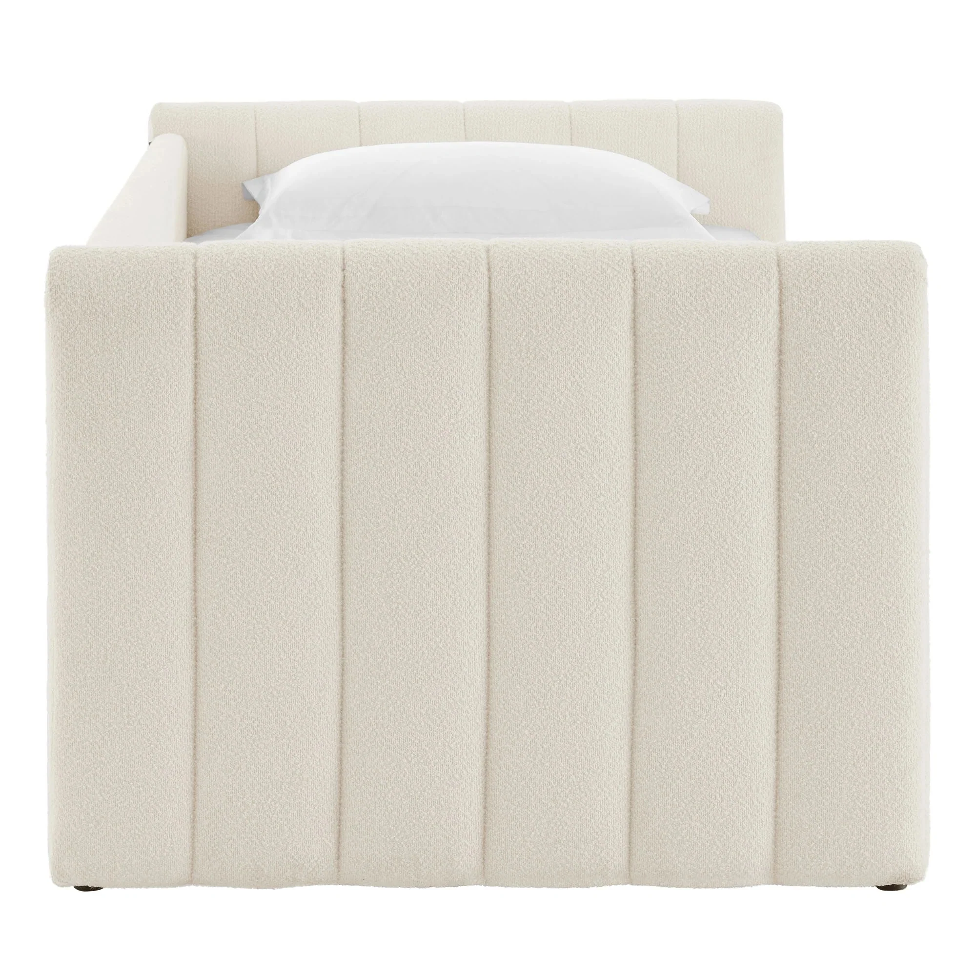 Veyla Channel Tufted Boucle Twin Daybed With Trundle in Cloud - Image 8