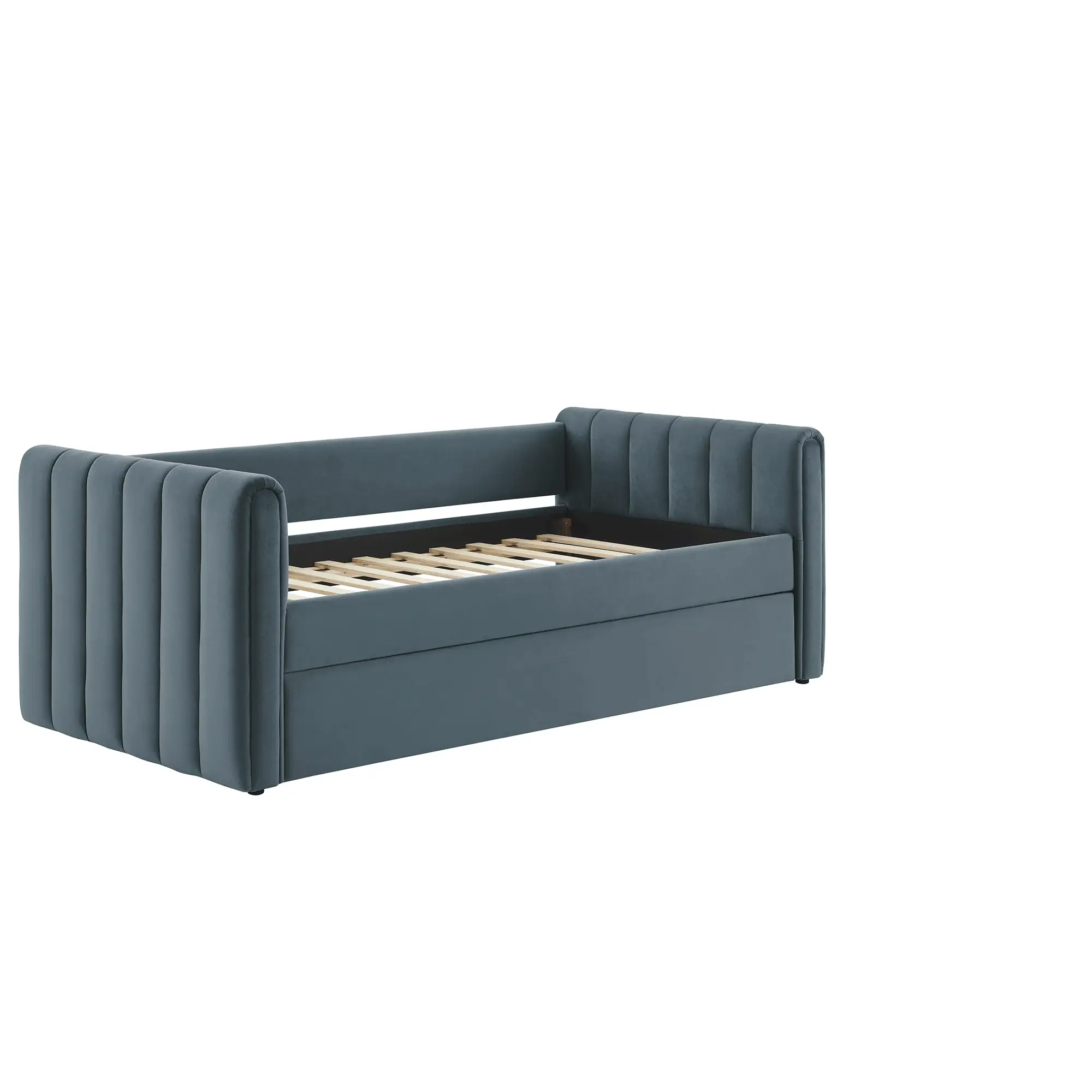 Veyla Channel Tufted Performance Velvet Twin Daybed With Trundle - Image 30