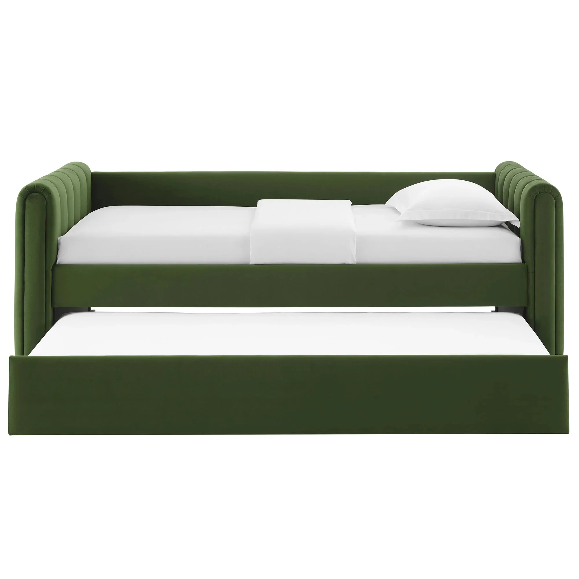 Veyla Channel Tufted Performance Velvet Twin Daybed With Trundle - Image 38