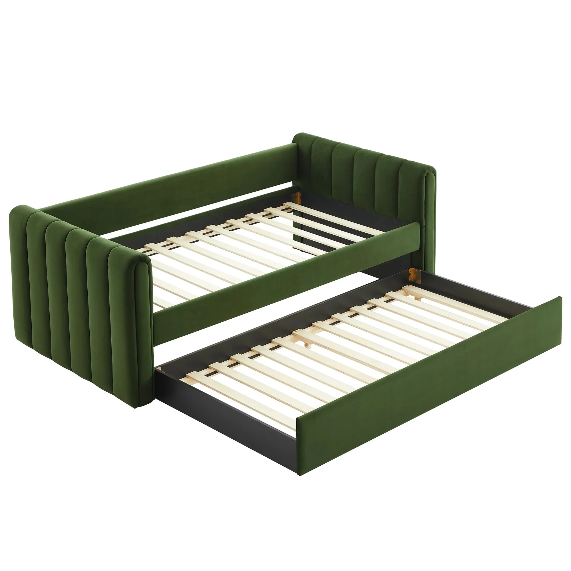 Veyla Channel Tufted Performance Velvet Twin Daybed With Trundle - Image 42