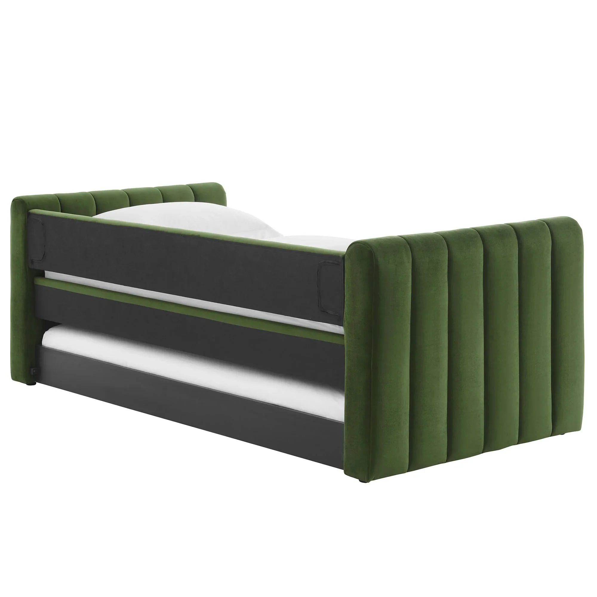 Veyla Channel Tufted Performance Velvet Twin Daybed With Trundle - Image 44
