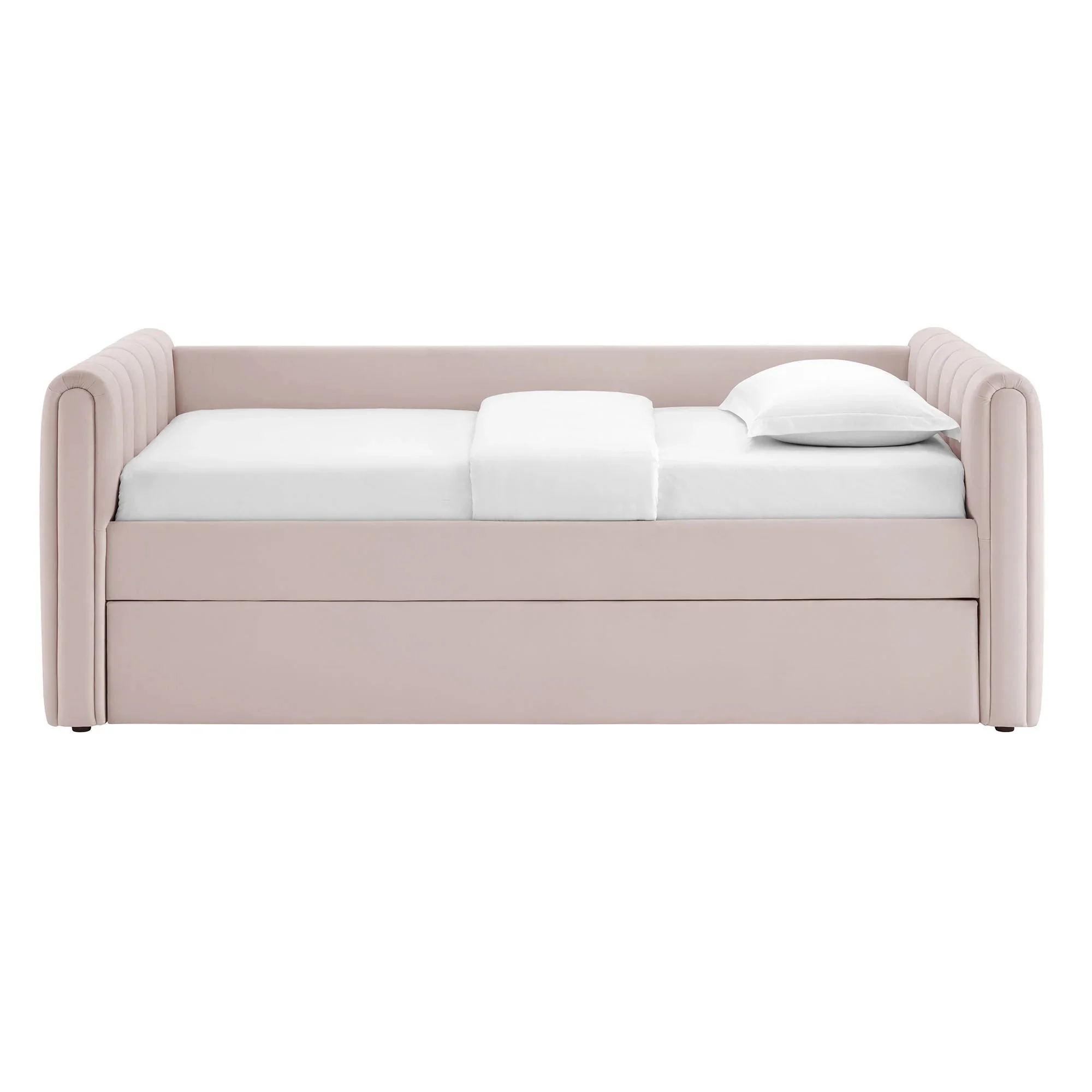 Veyla Channel Tufted Performance Velvet Twin Daybed With Trundle - Image 53