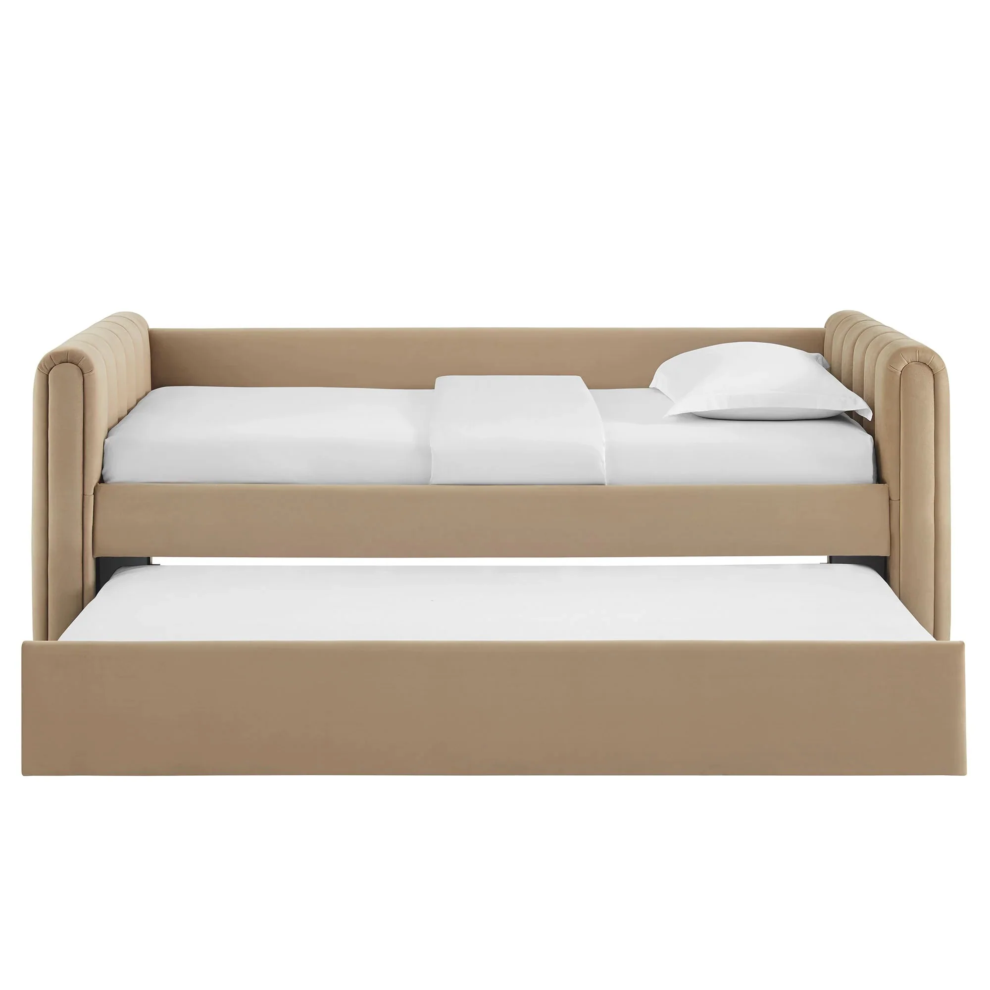 Veyla Channel Tufted Performance Velvet Twin Daybed With Trundle - Image 6
