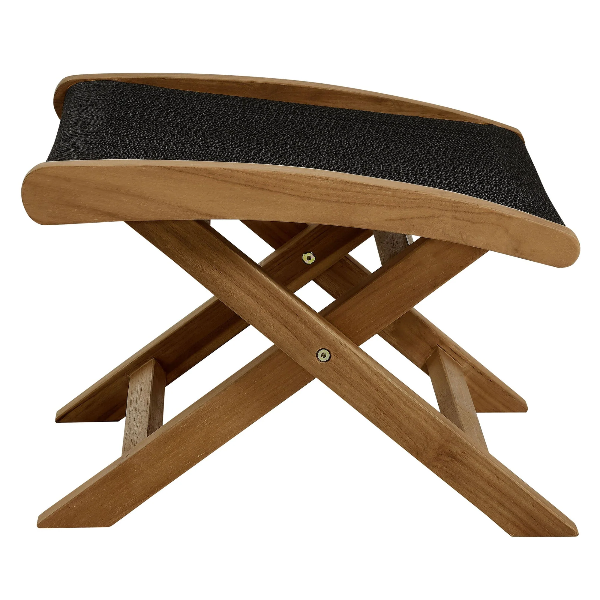 Vienna 2-Piece Outdoor Patio Teak and Rope Folding Accent Lounge Chair and Ottoman Set - Image 21