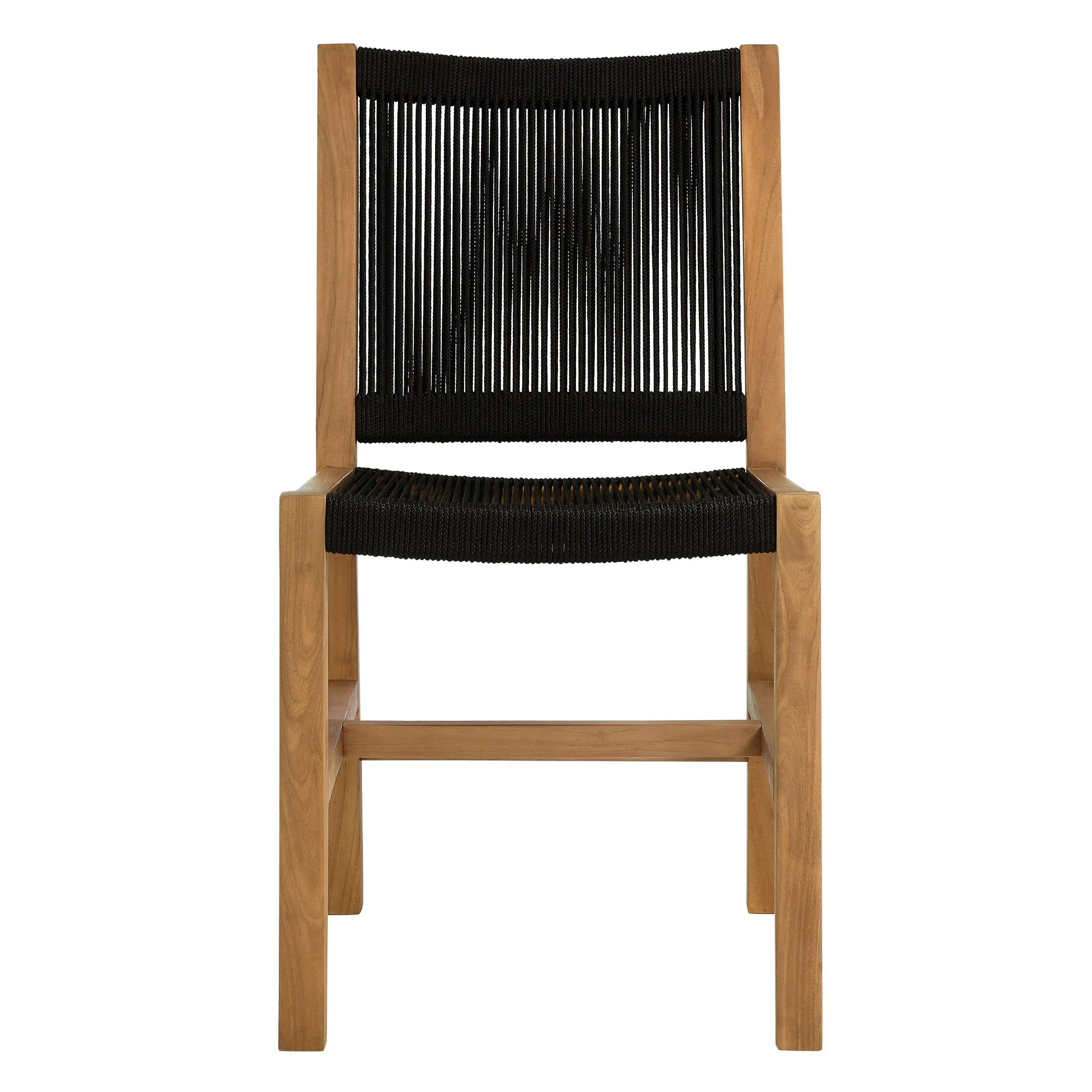 Vienna 3-Piece Outdoor Patio Teak and Rope Dining Set with Armless Chiars - Image 18