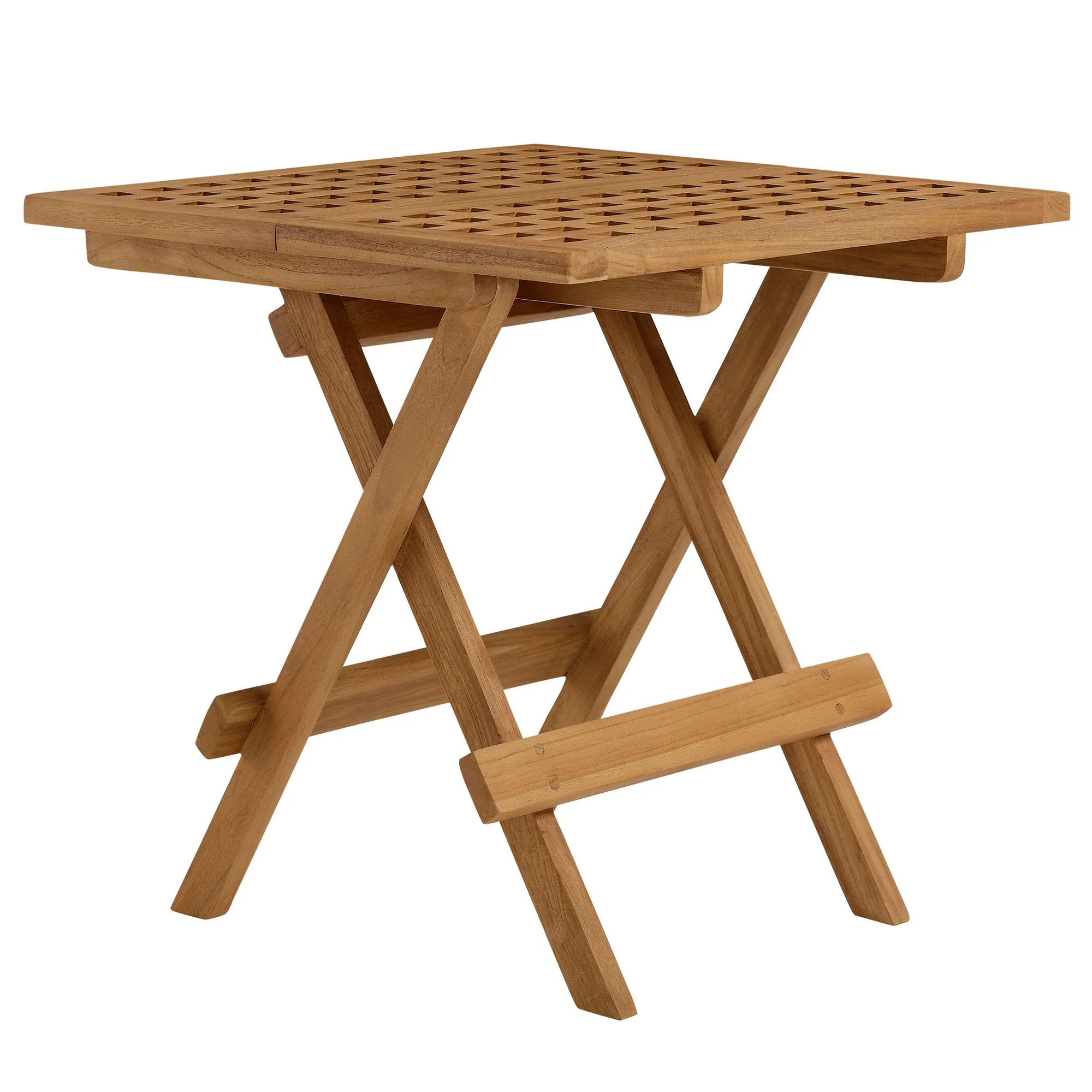 Vienna 3-Piece Outdoor Patio Teak and Rope Folding Lounge Chairs and Side Table - Image 6