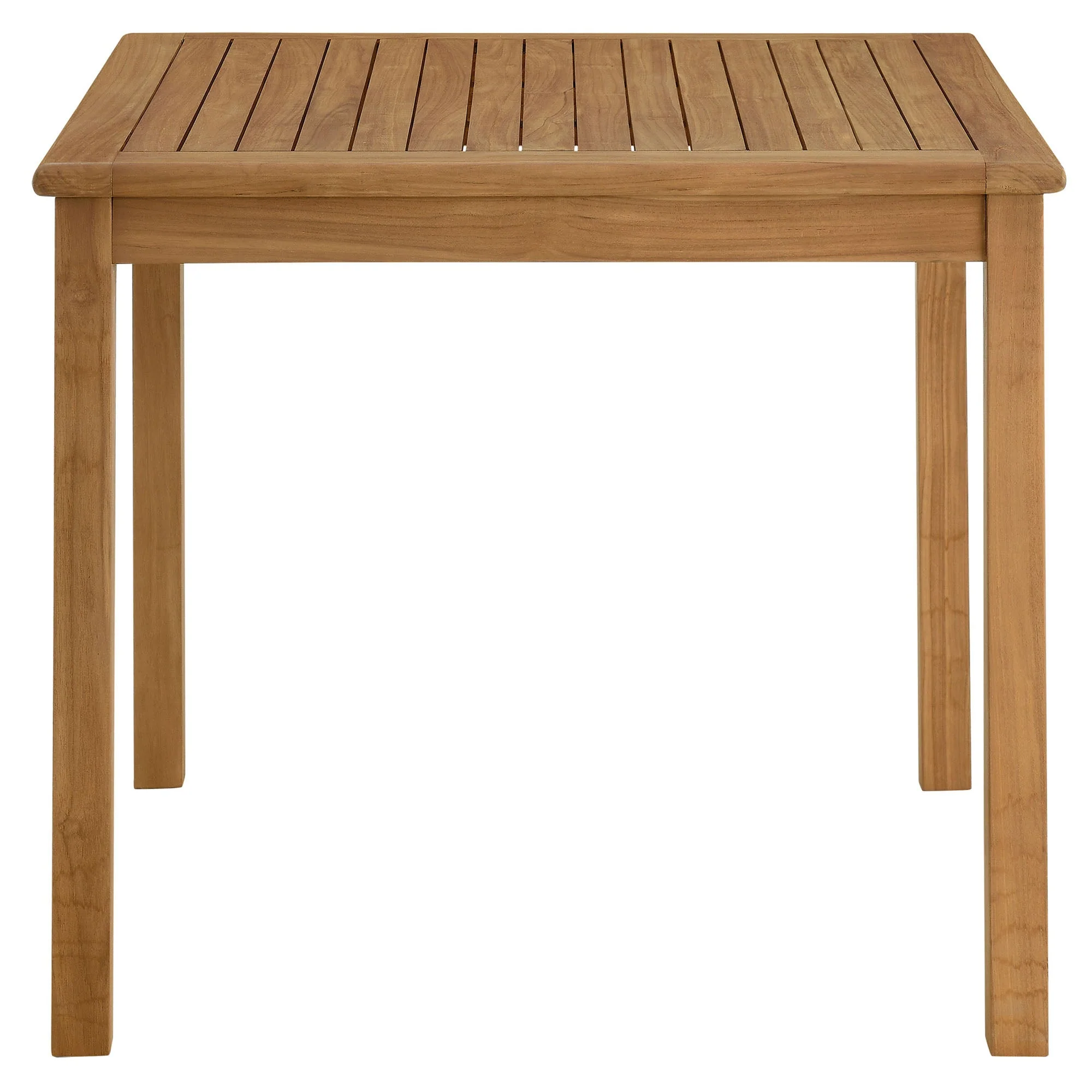 Vienna 34" Square Outdoor Patio Teak Wood Dining Table in Natural - Image 4