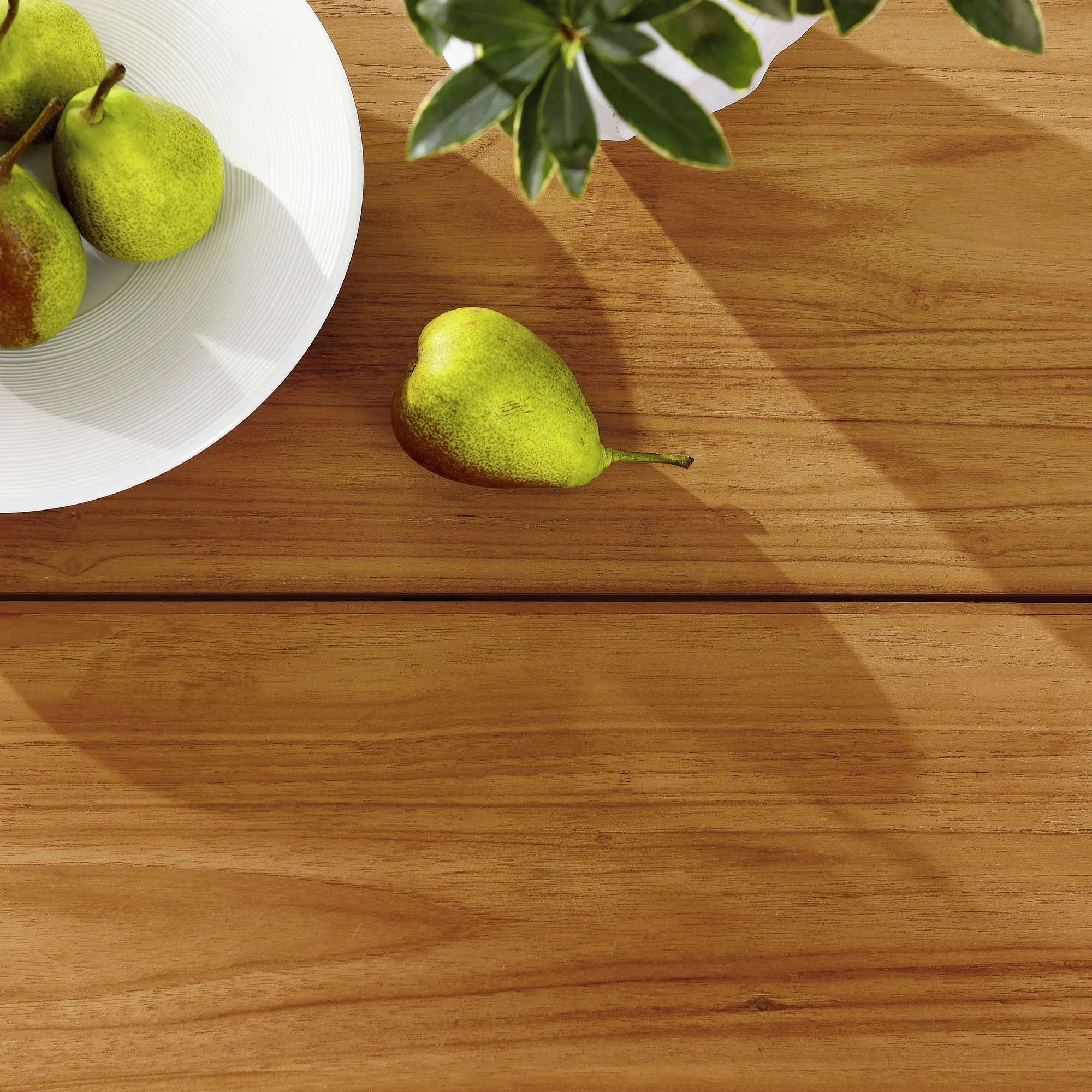 Vienna 46" Square Outdoor Patio Teak Wood Dining Table in Natural - Image 3