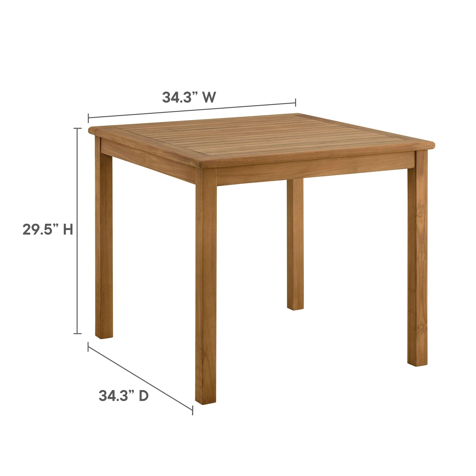 Vienna 5-Piece Outdoor Patio Teak Wood Dining Set with Folding Chairs in Natural Natural - Image 13