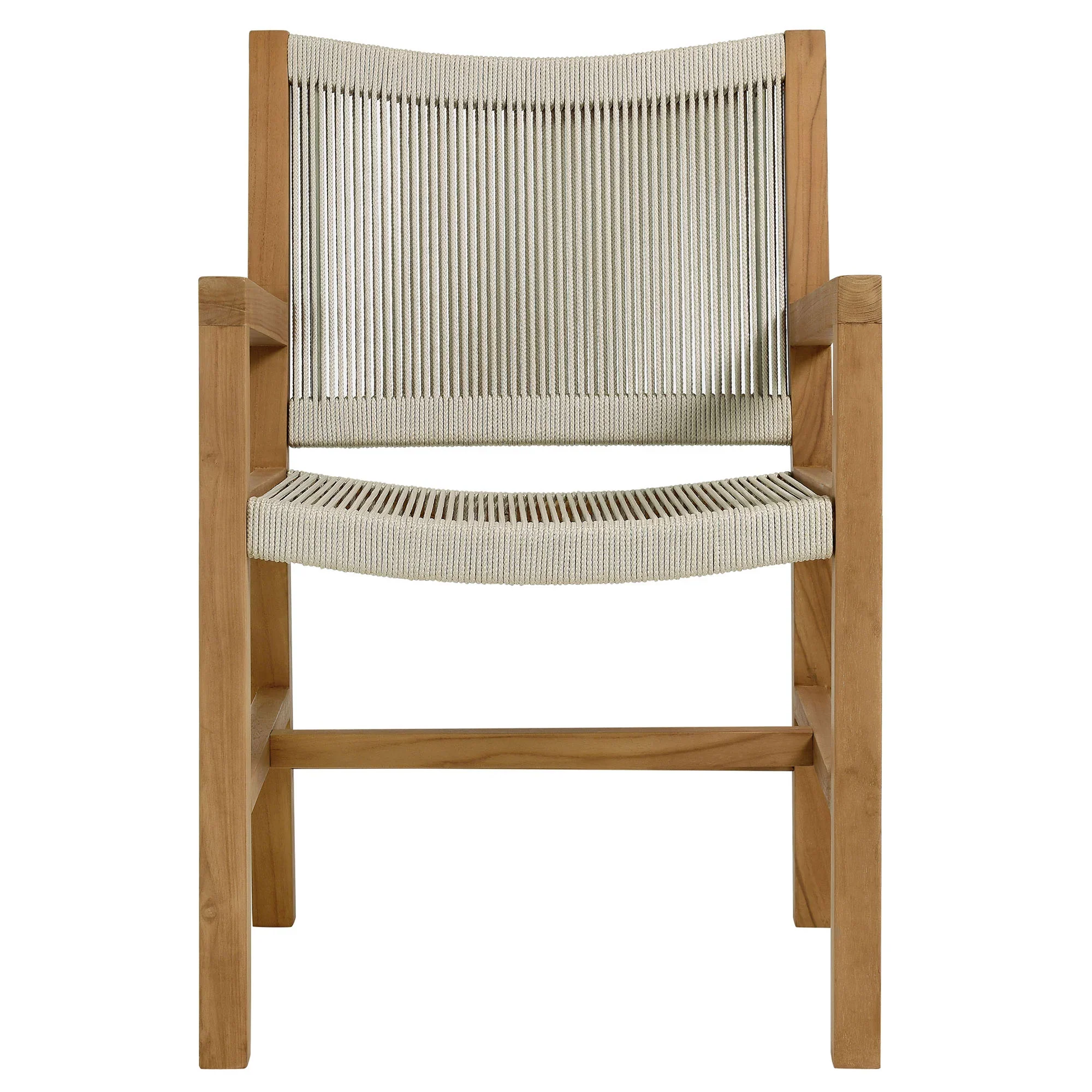 Vienna 7-Piece Outdoor Patio Teak and Rope Dining Set - Image 10
