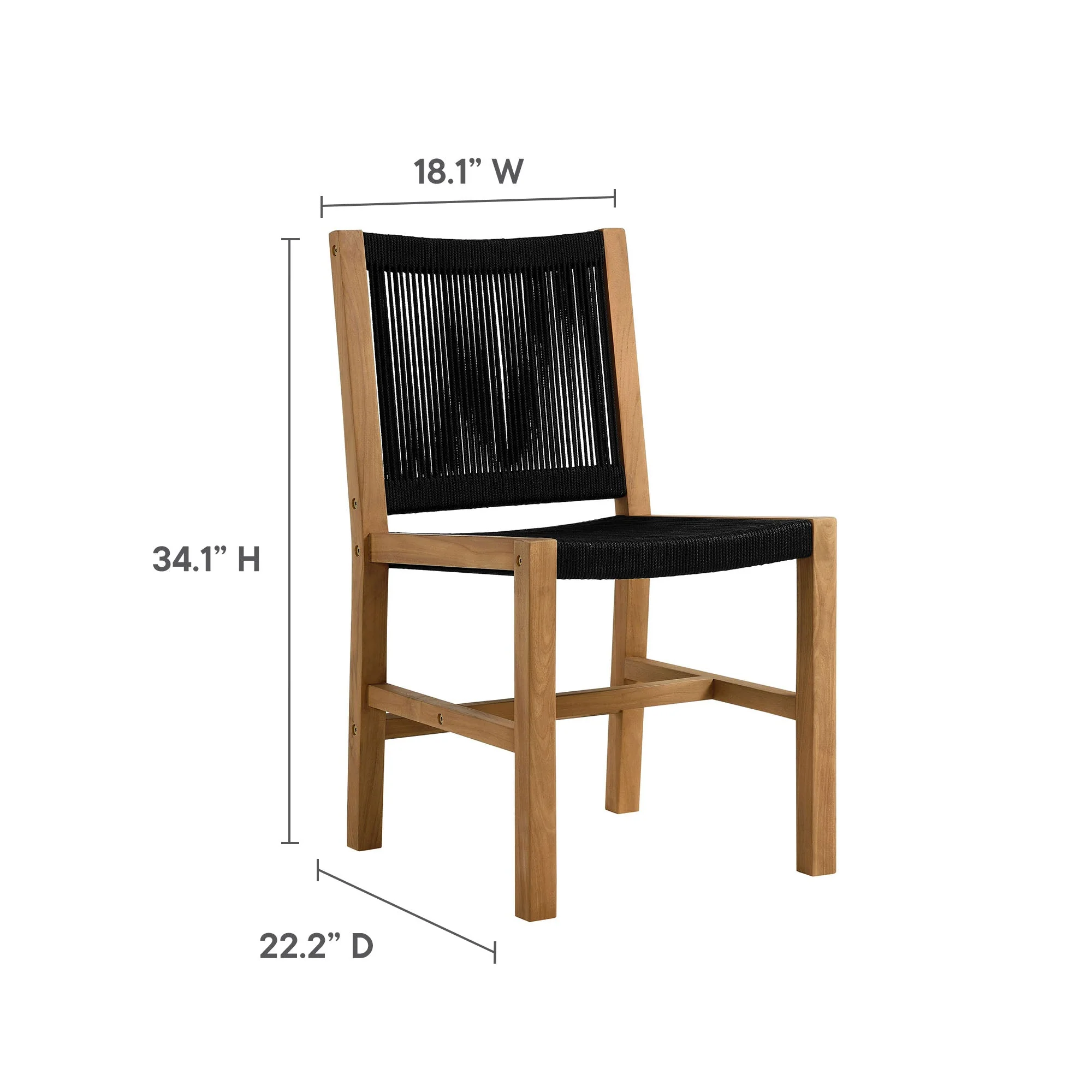 Vienna 7-Piece Outdoor Patio Teak and Rope Dining Set - Image 27