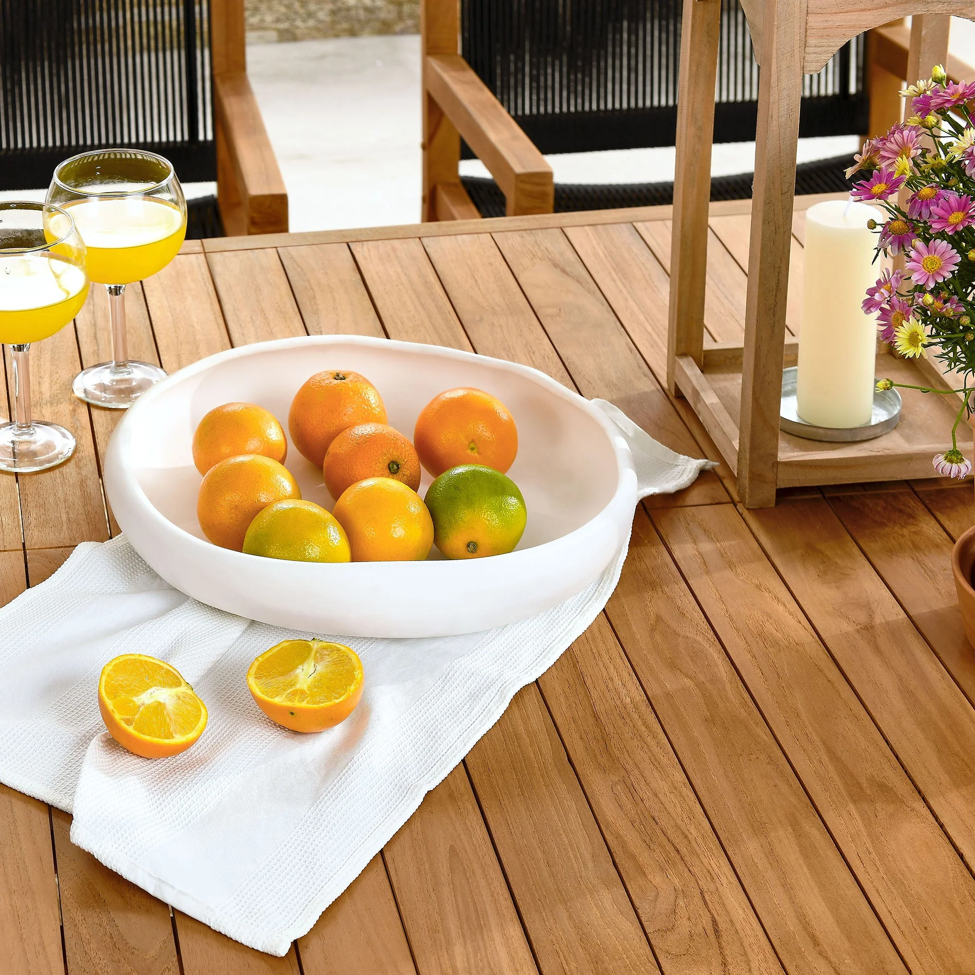 Vienna 7-Piece Outdoor Patio Teak and Rope Dining Set with Armchairs - Image 15