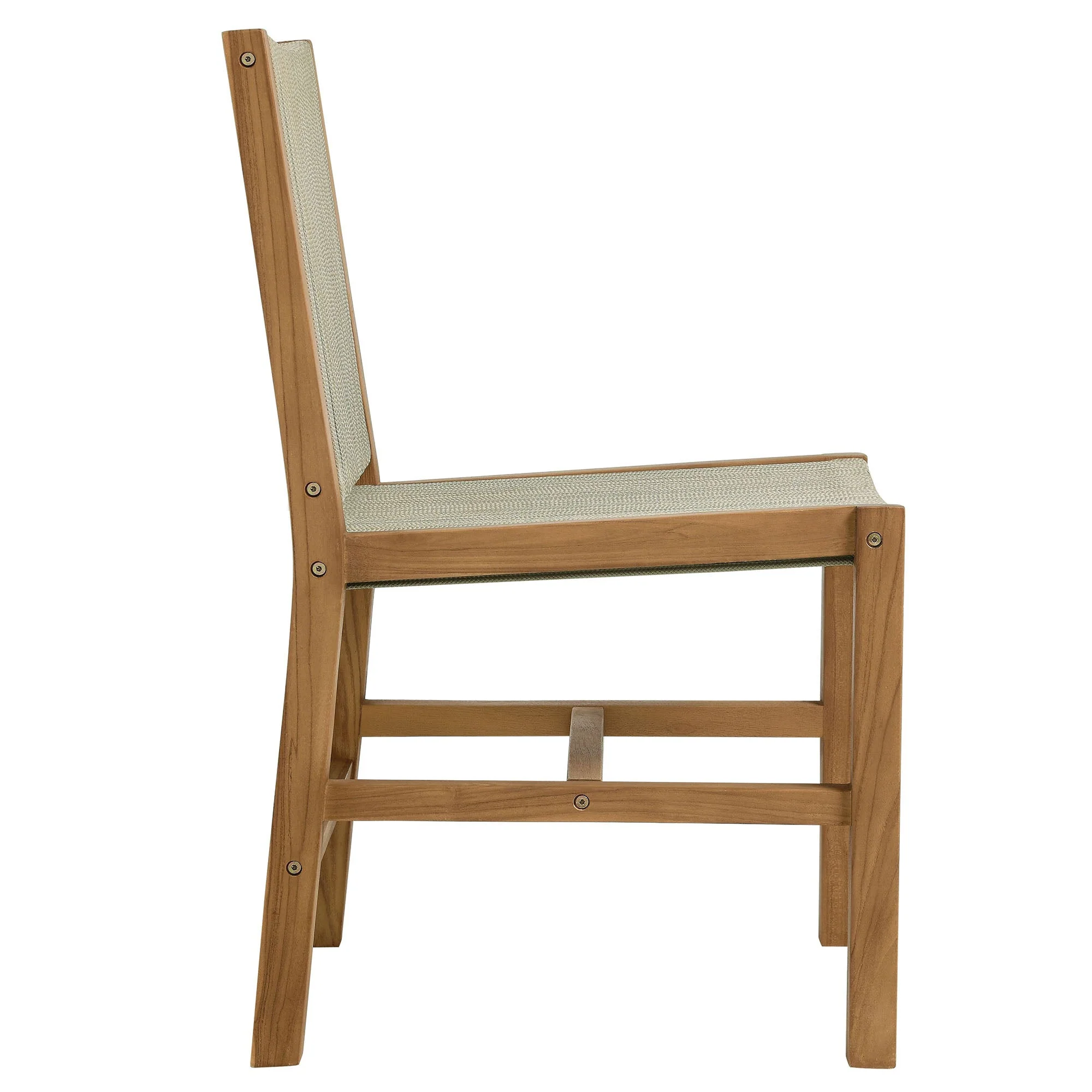 Vienna 7-Piece Outdoor Patio Teak and Rope Dining Set with Armless Chairs - Image 6