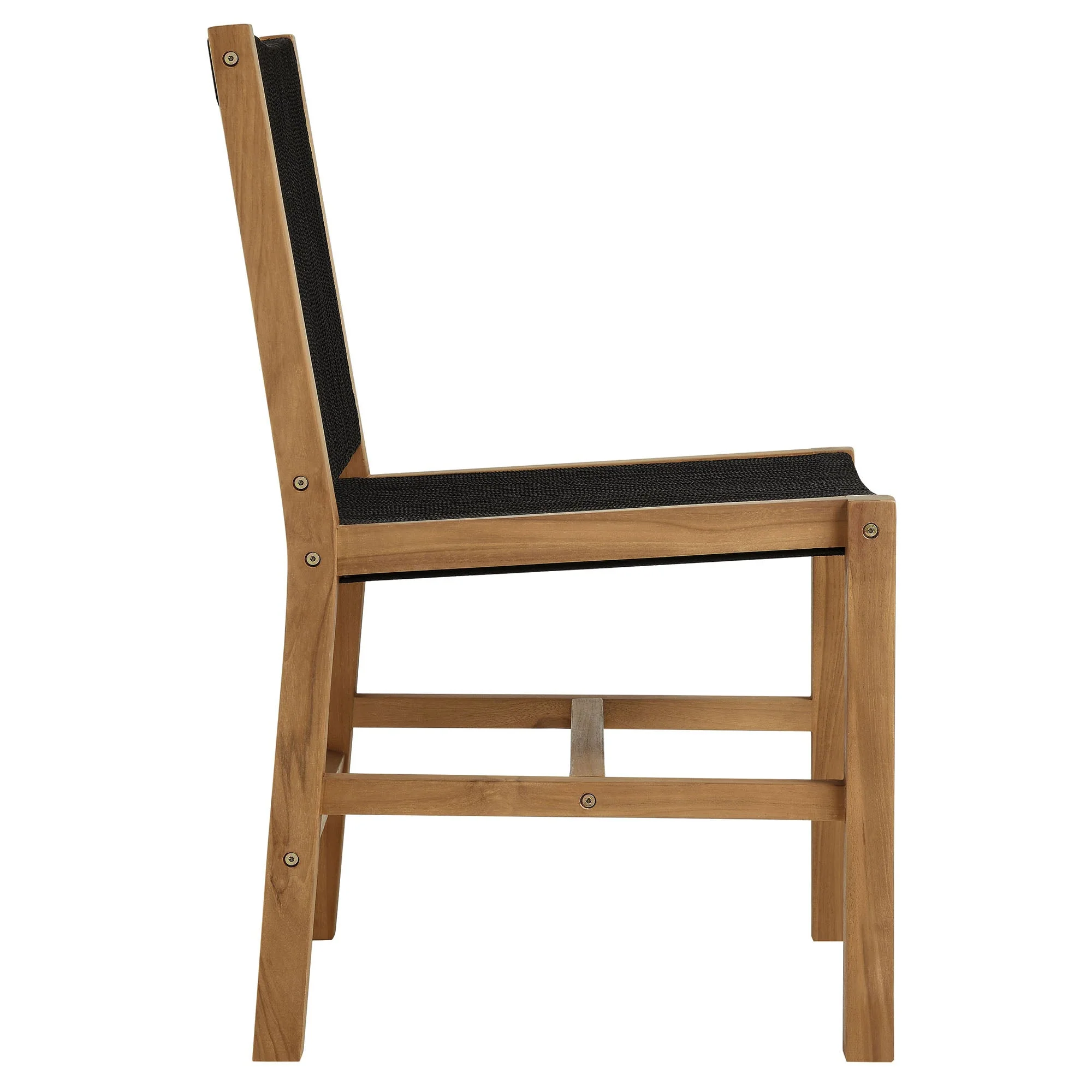 Vienna Outdoor Patio Teak and Rope Armless Dining Chairs Set of 2 - Image 17
