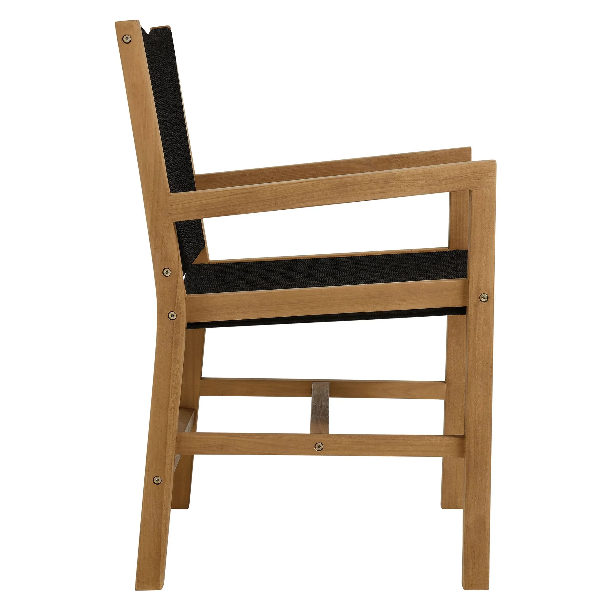 Vienna Outdoor Patio Teak and Rope Dining Armchairs Set of 2 - Image 15