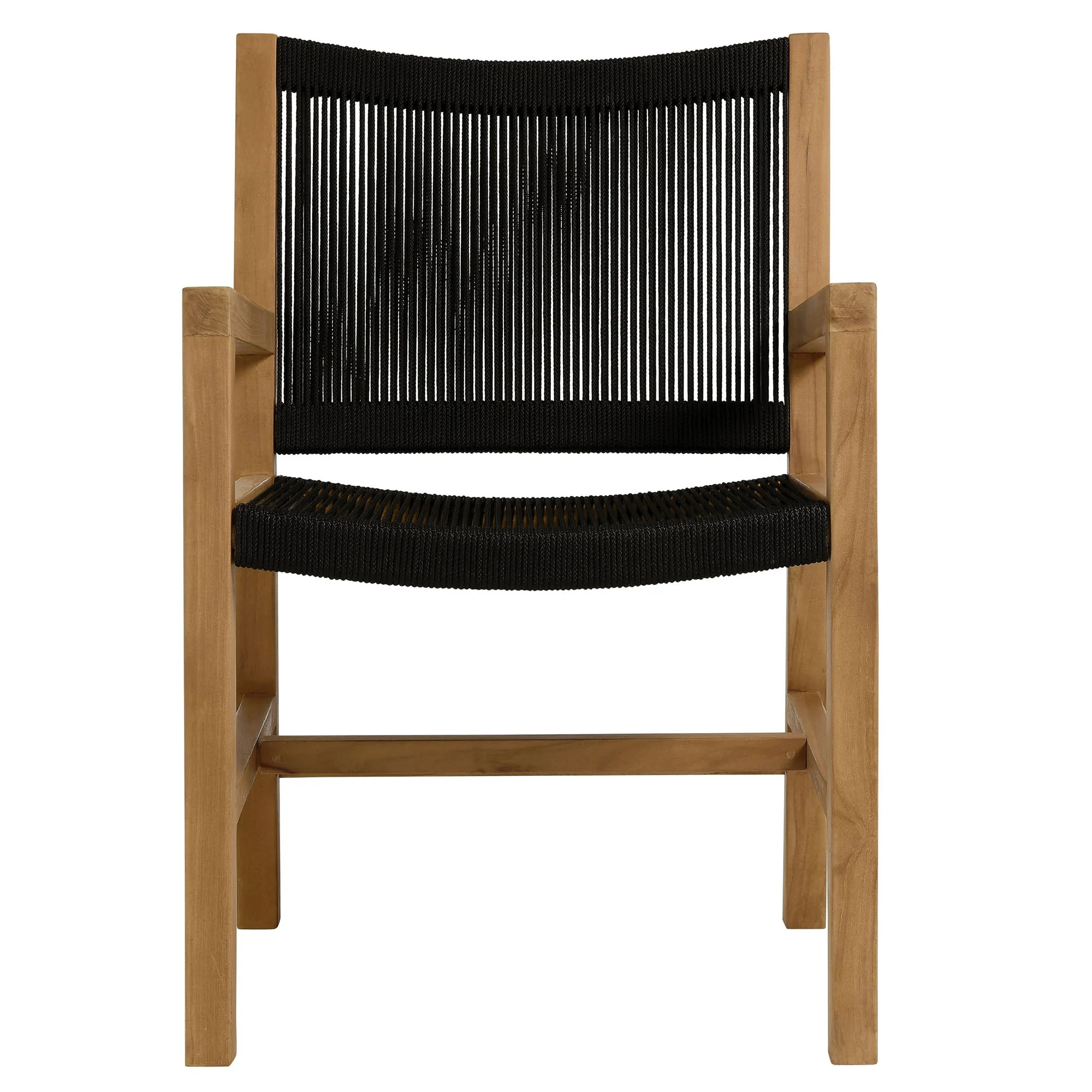 Vienna Outdoor Patio Teak and Rope Dining Armchairs Set of 2 - Image 17