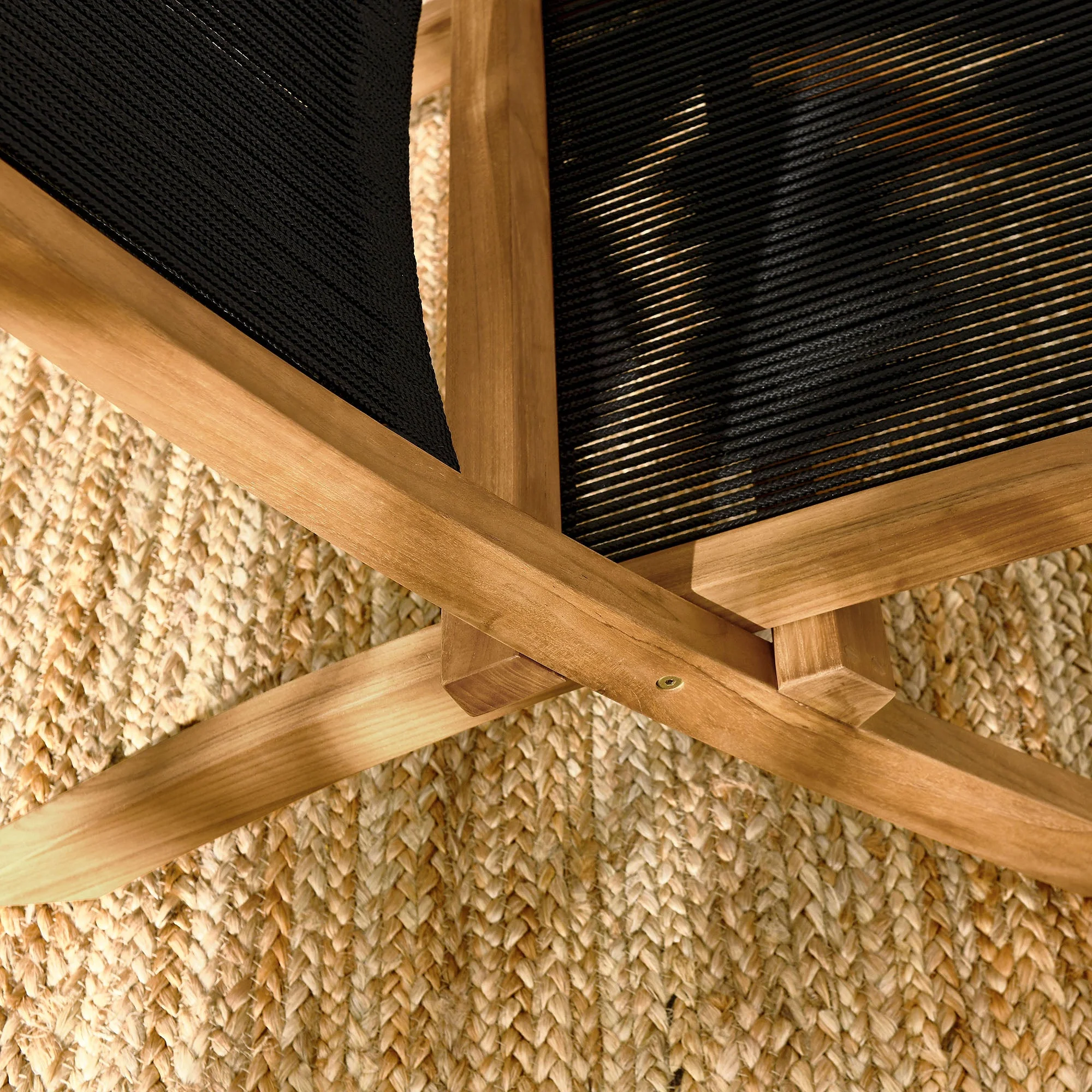 Vienna Outdoor Patio Teak and Rope Folding Accent Lounge Chair - Image 13