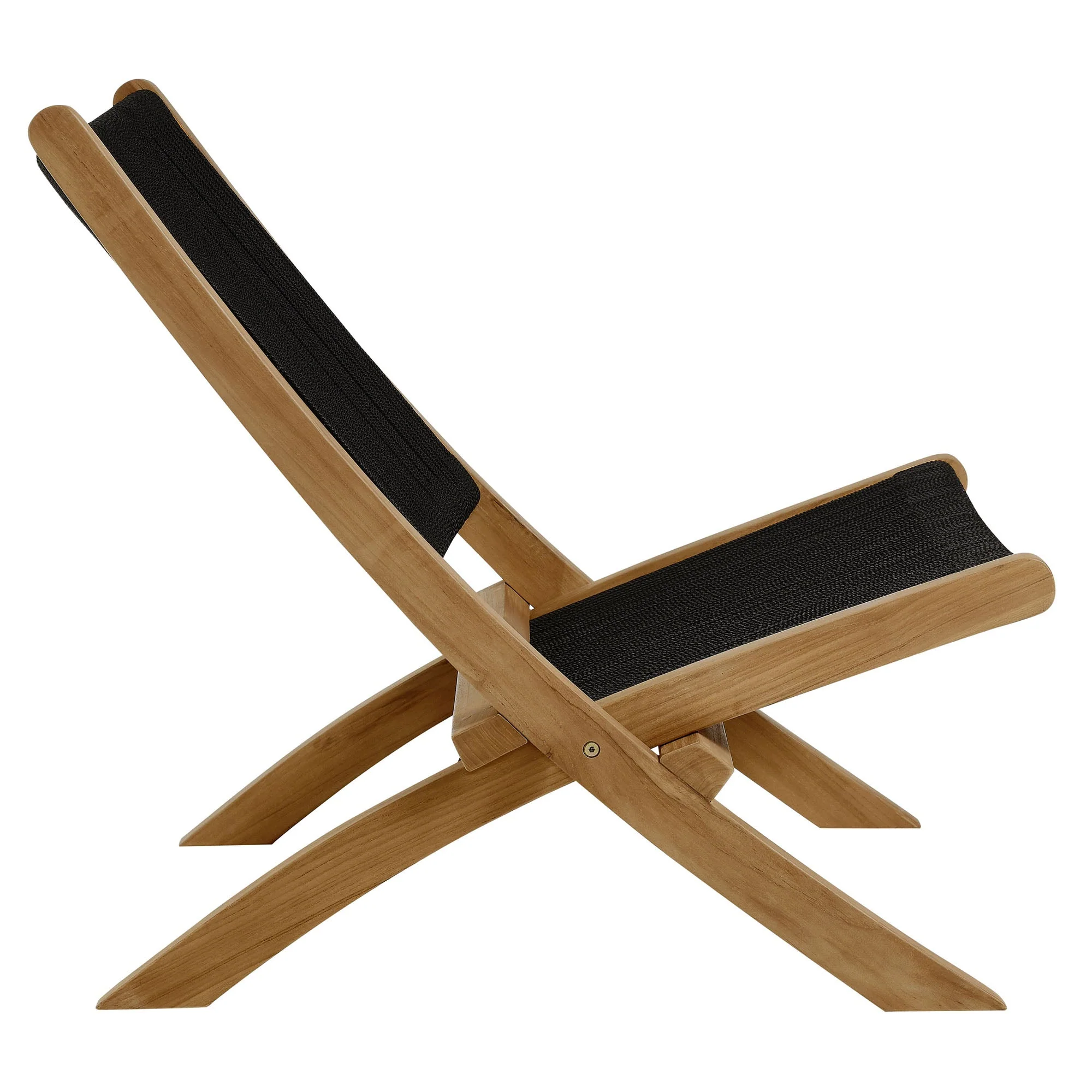 Vienna Outdoor Patio Teak and Rope Folding Accent Lounge Chair - Image 14
