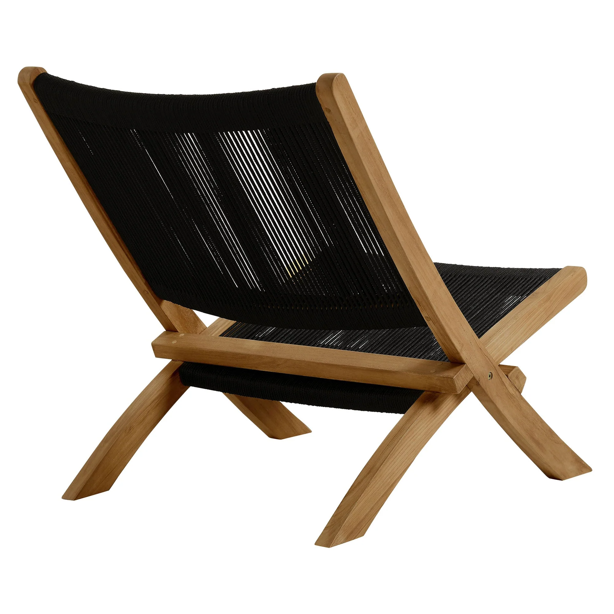 Vienna Outdoor Patio Teak and Rope Folding Accent Lounge Chair - Image 15