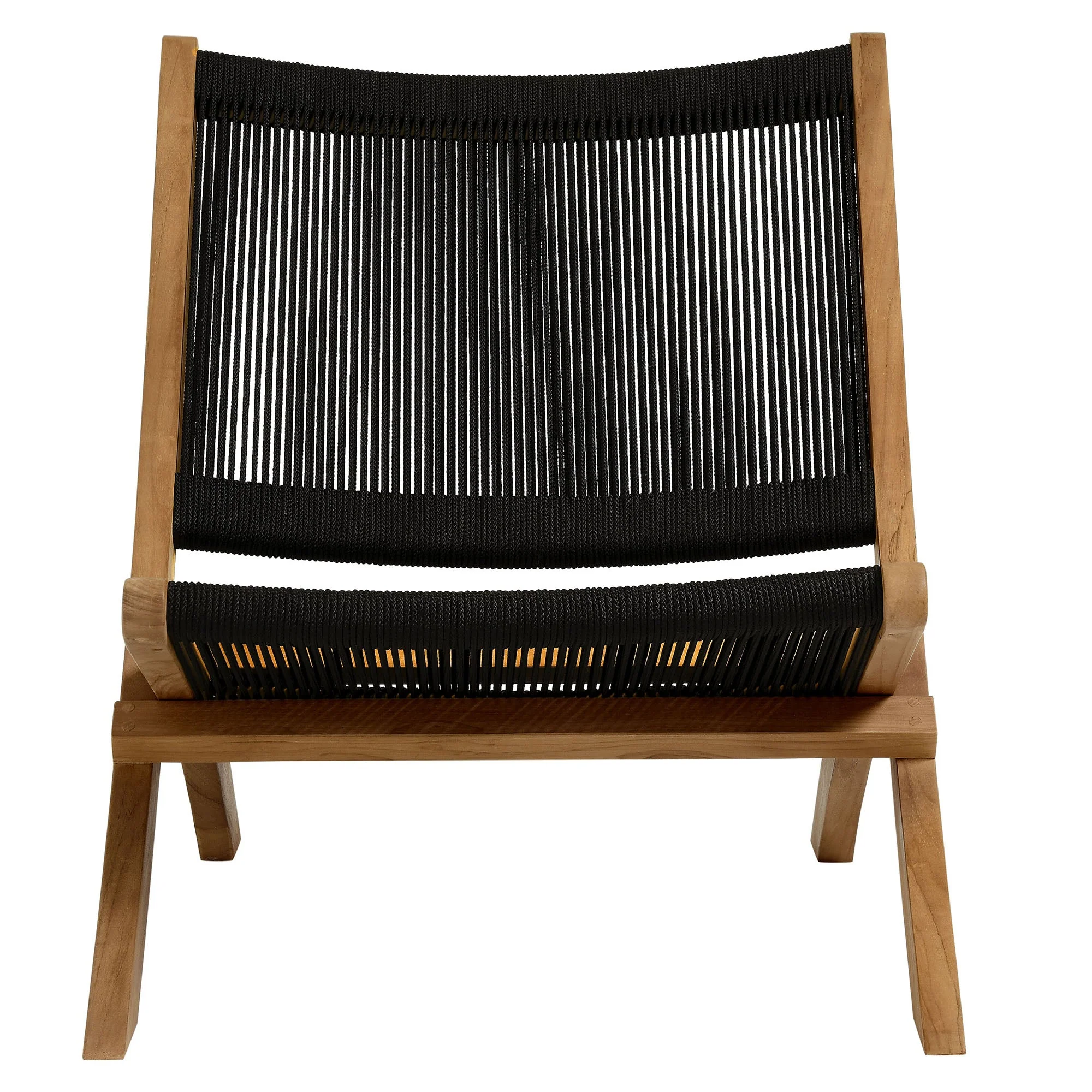 Vienna Outdoor Patio Teak and Rope Folding Accent Lounge Chair - Image 16