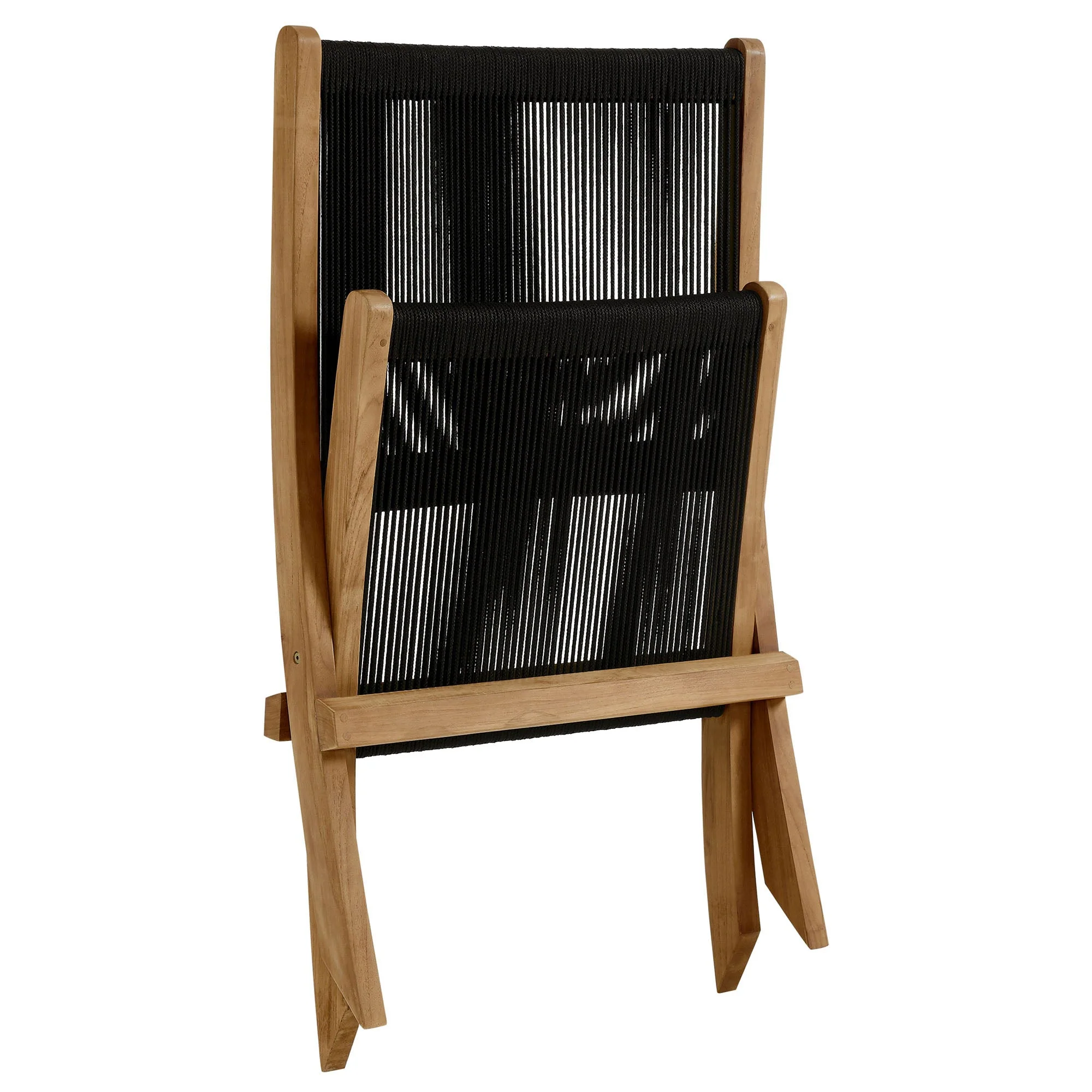 Vienna Outdoor Patio Teak and Rope Folding Accent Lounge Chair - Image 17