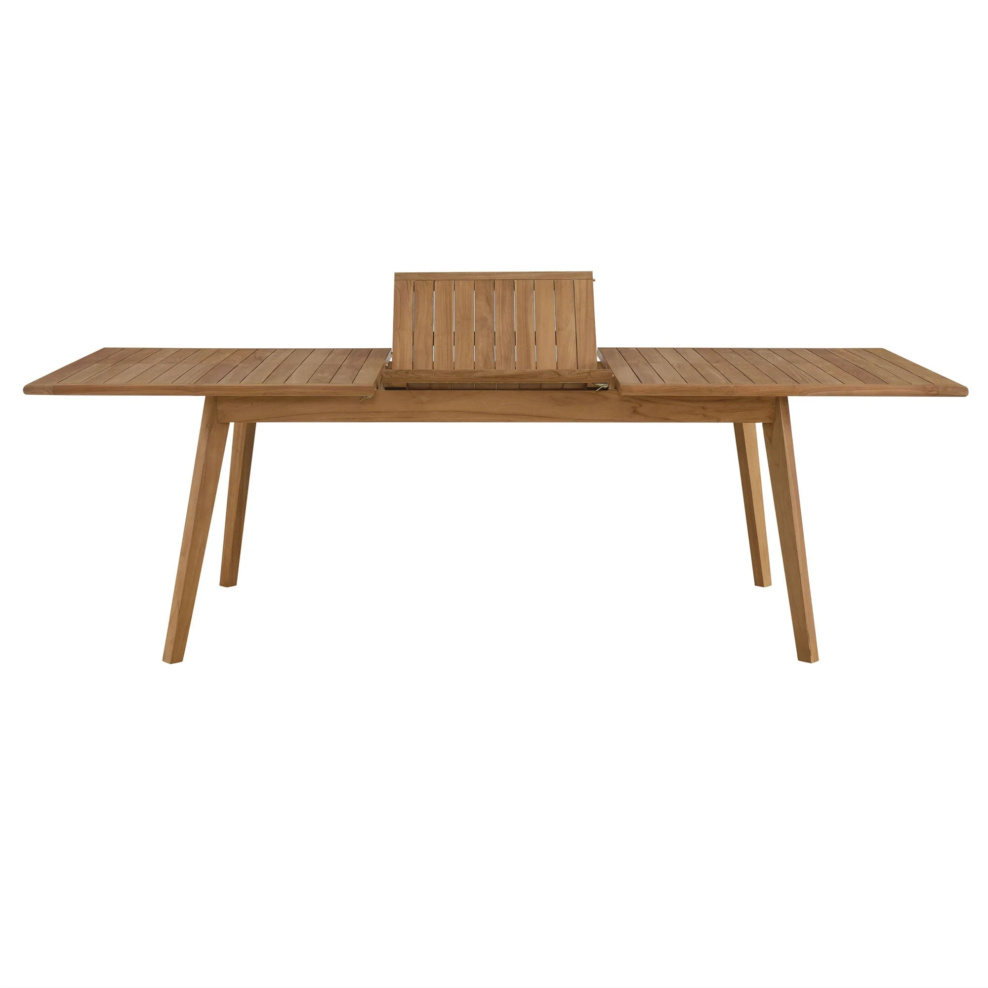 Vienna Outdoor Patio Teak Wood Extendable Dining Table in Natural - Image 7
