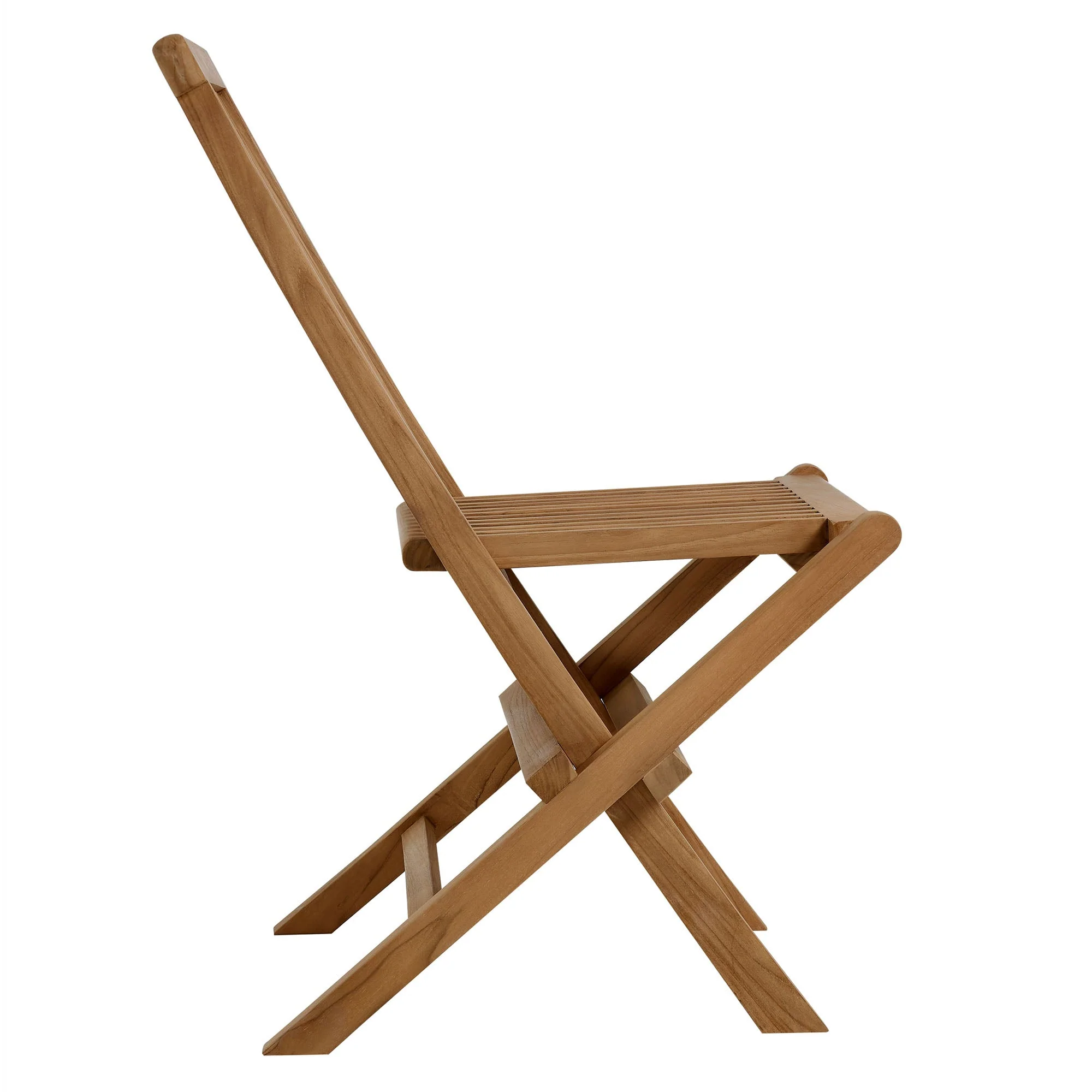 Vienna Outdoor Patio Teak Wood Folding Dining Chairs Set of 4 in Natural - Image 5
