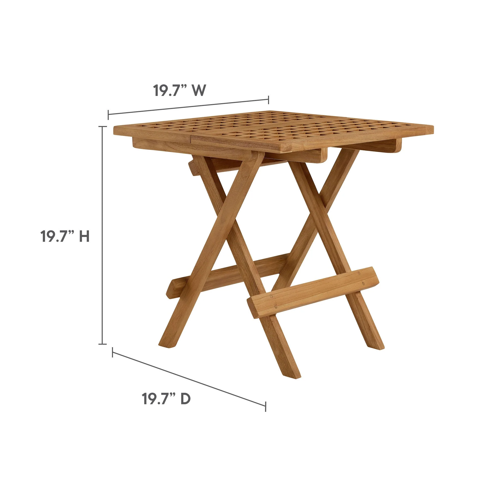 Vienna Outdoor Patio Teak Wood Side Table in Natural - Image 10